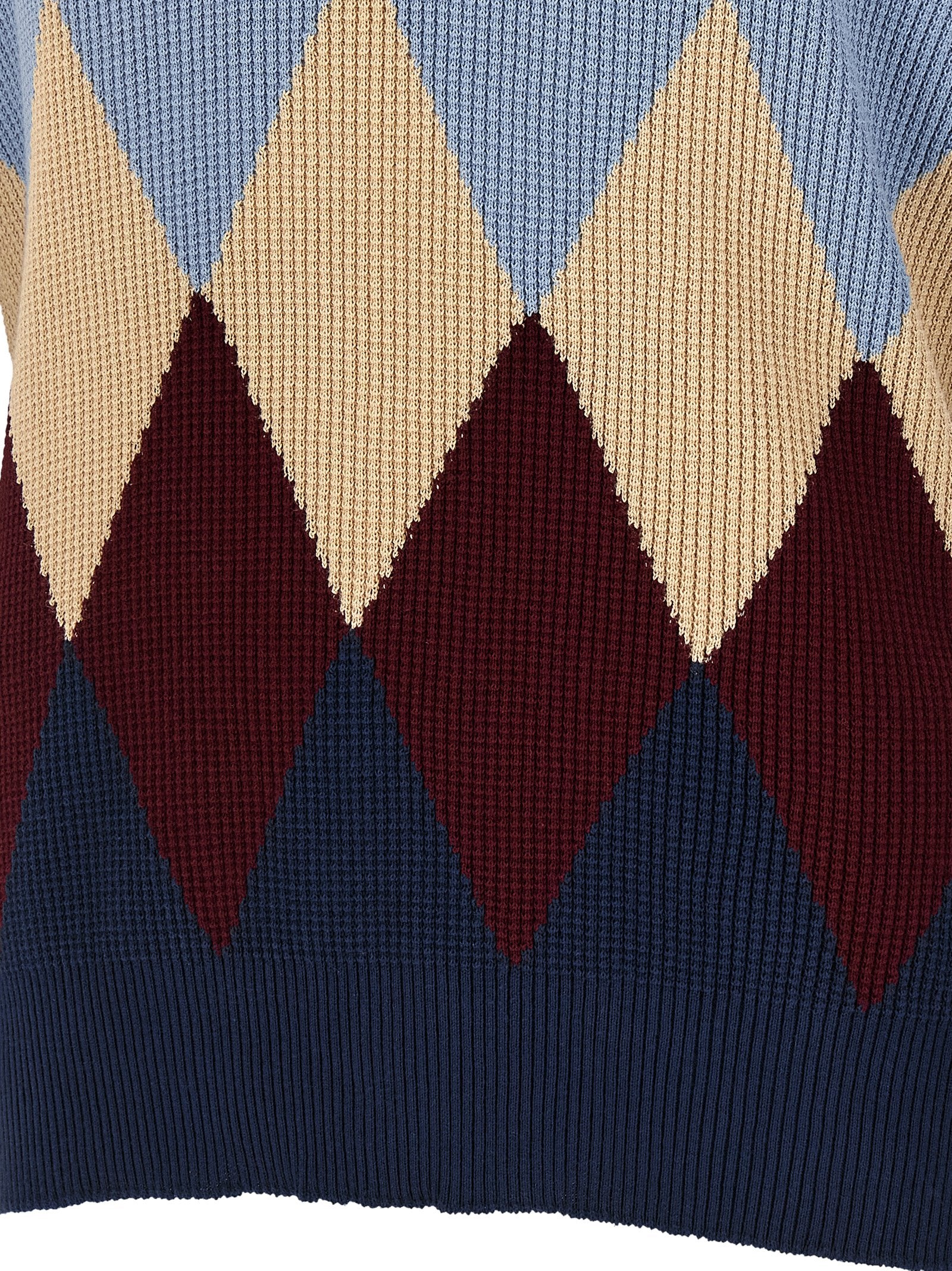Ballantyne Argyle V-hals trui - detail mouw en manchet