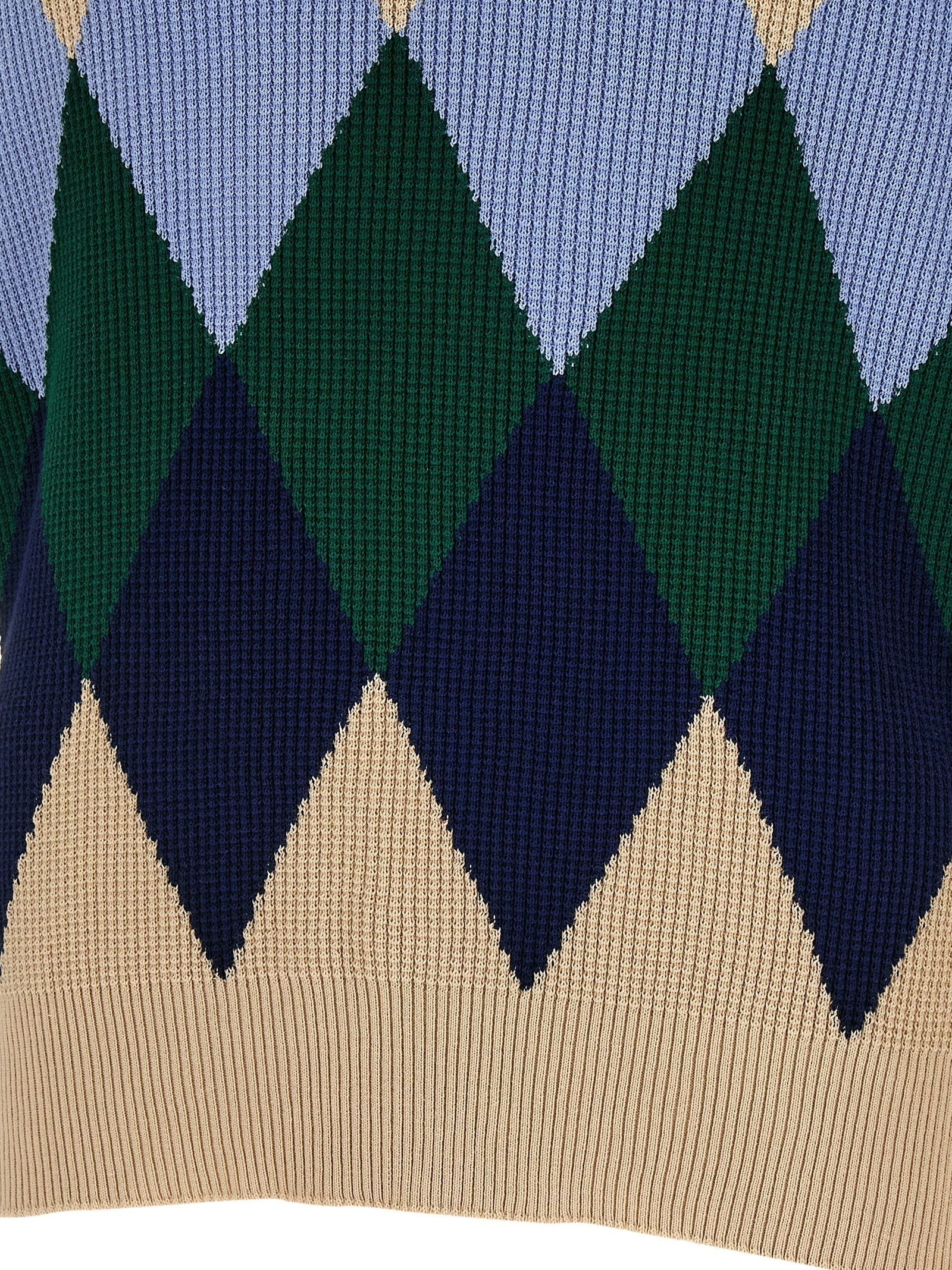 Ballantyne Argyle Sweater - close-up van de geribde manchetten