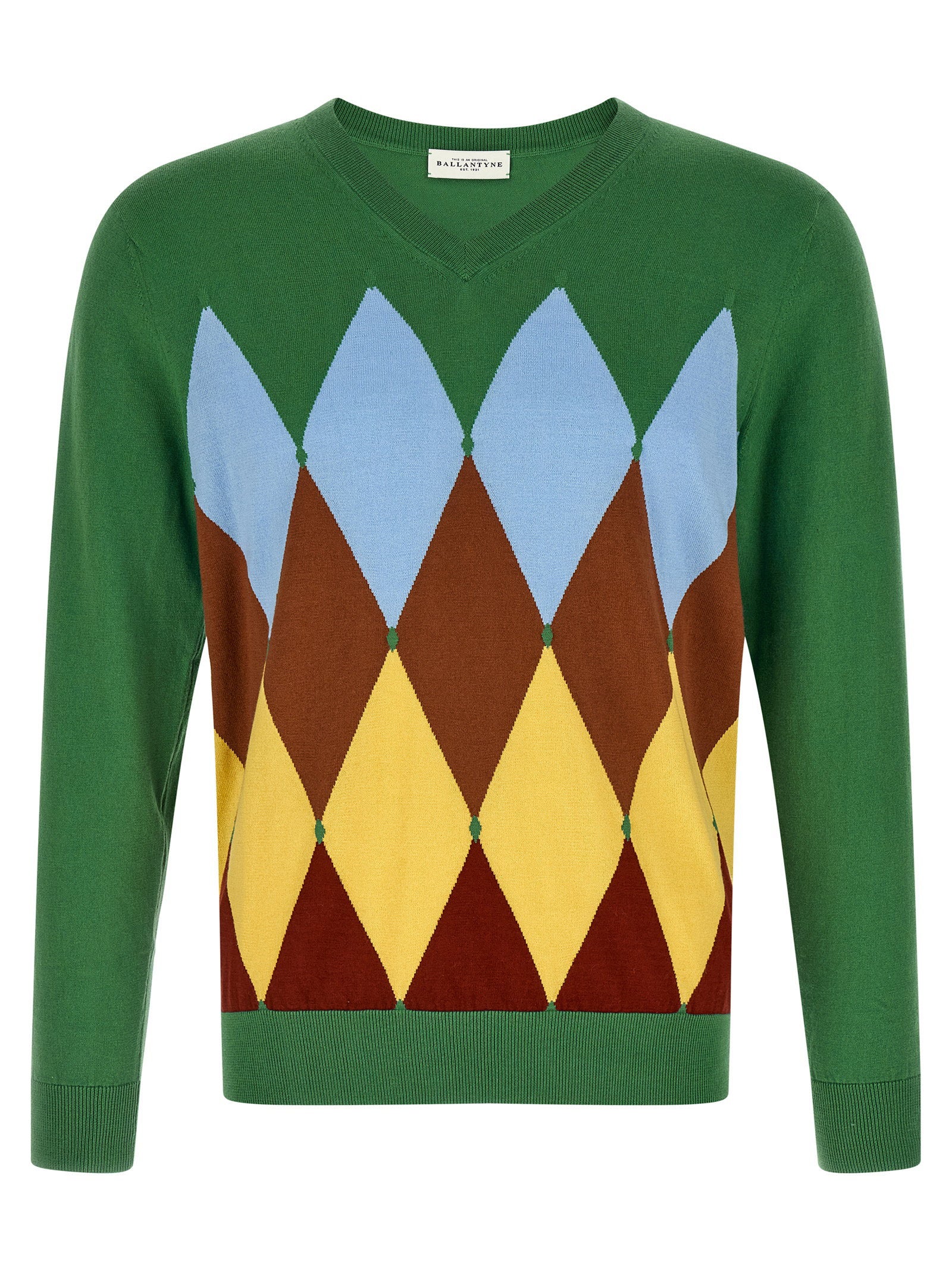 Ballantyne Argyle Sweater Groen Topwear Ballantyne