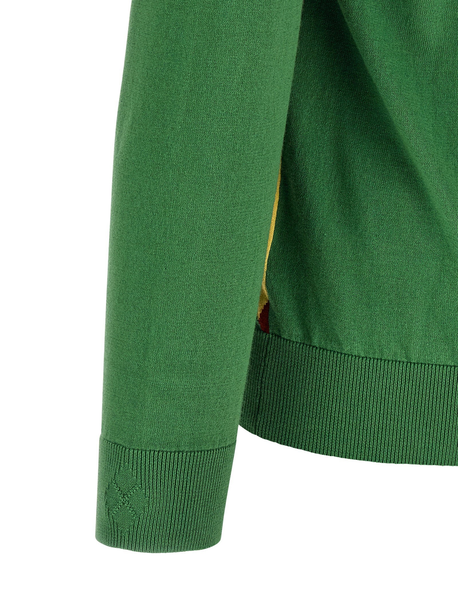 Ballantyne Argyle Sweater, detail van de geribbelde zoom