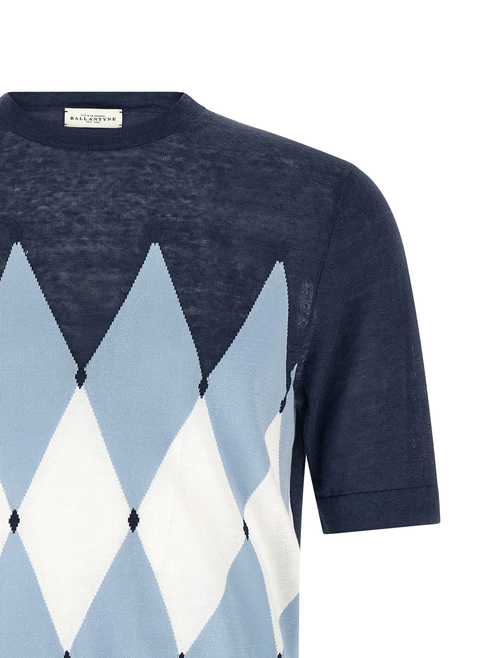 Ballantyne Linen-Cotton Argyle T-shirt-3