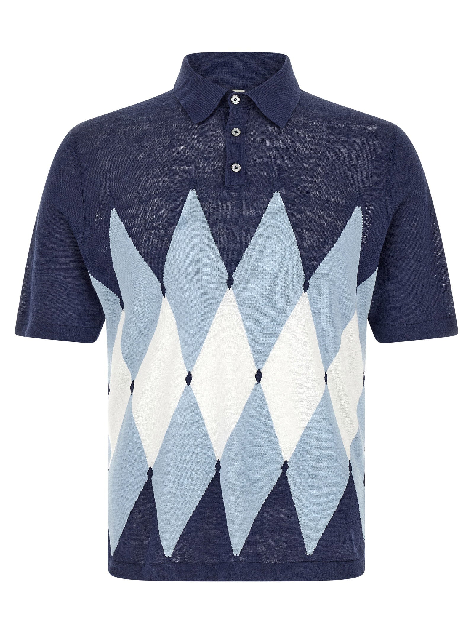 Ballantyne Argyle Polo Blauw Shirts Ballantyne