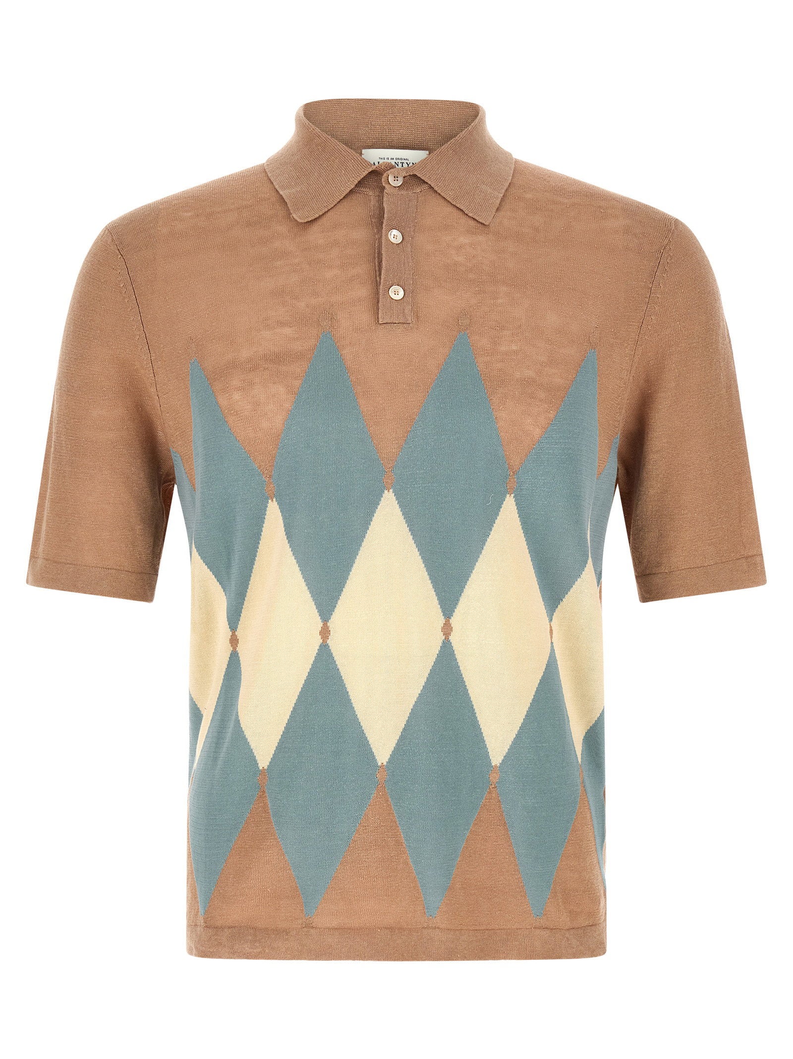 Ballantyne Argyle Linnen Katoenen Polo Beige Shirts Ballantyne