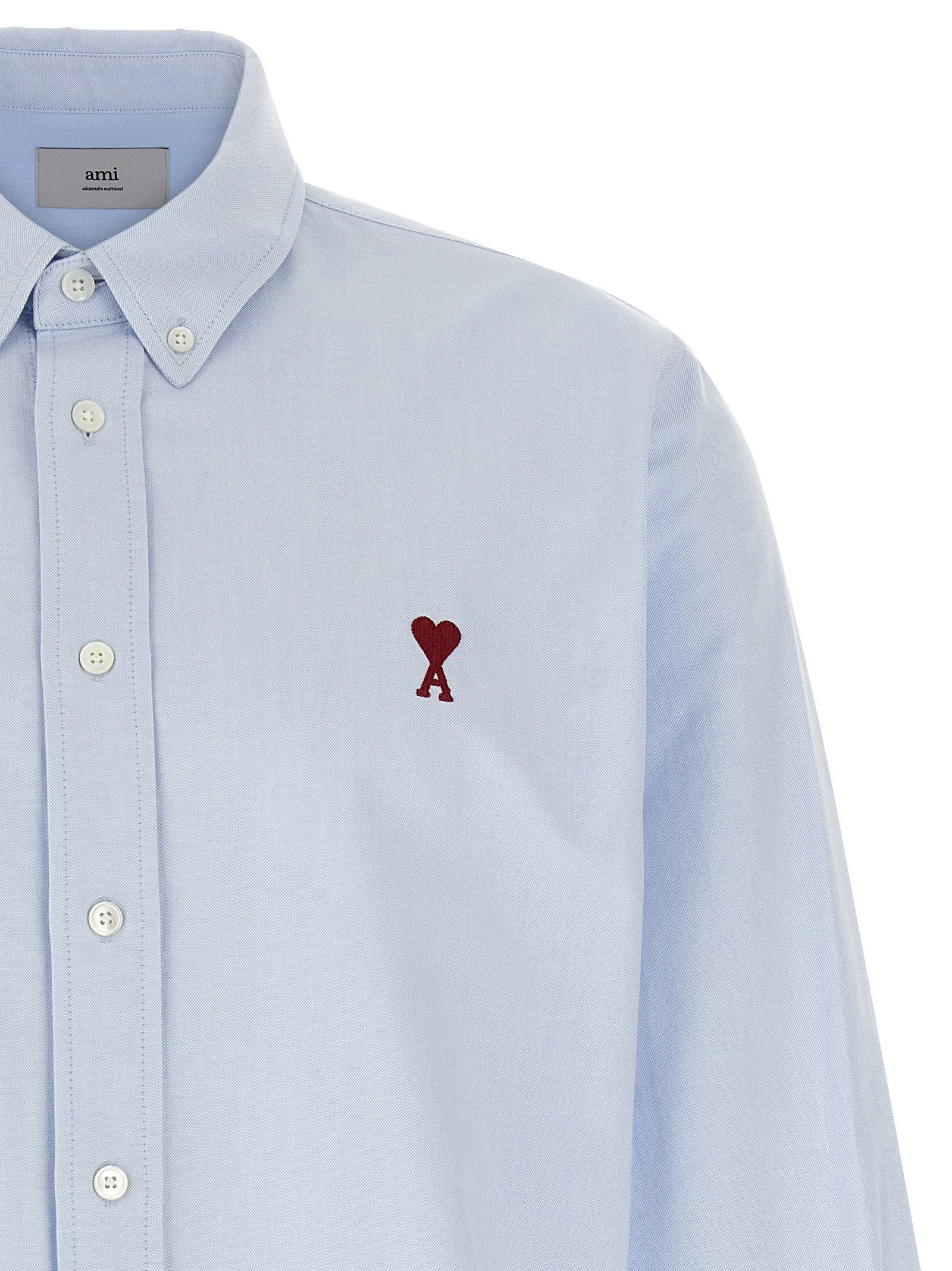 Ami Paris overhemd, detail van de button-downkraag