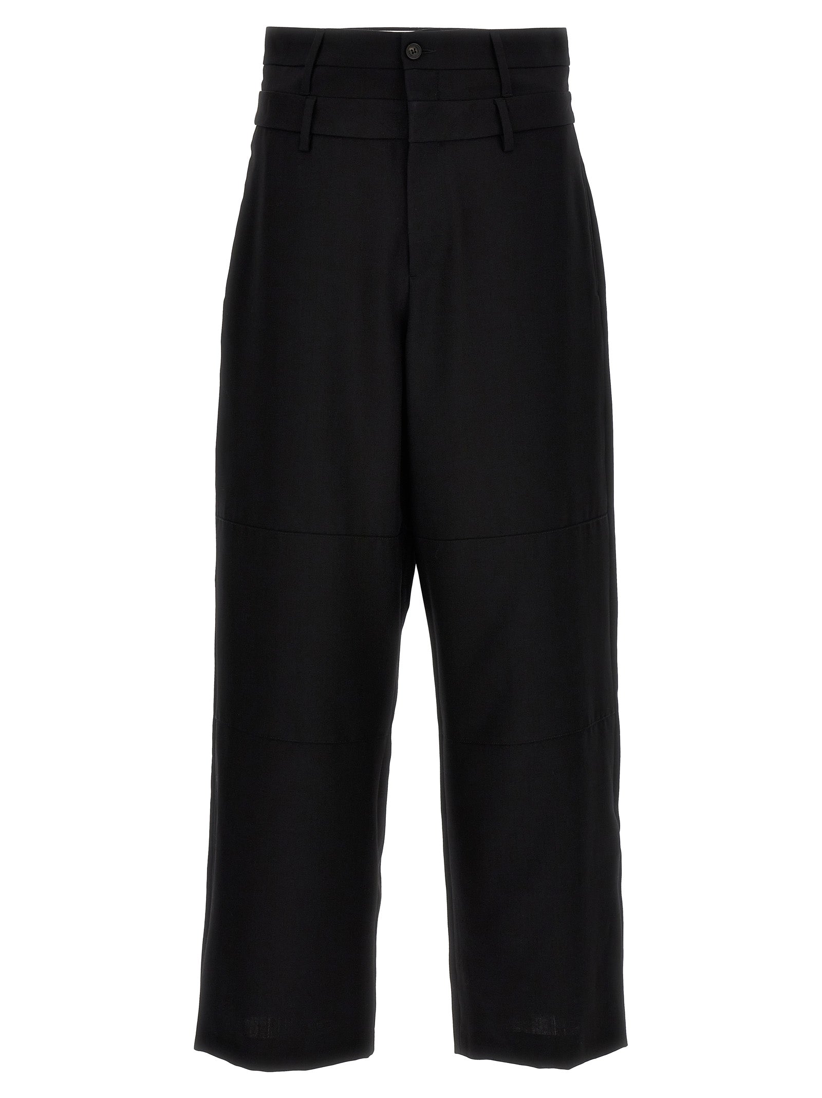 Ambush Double Belted Wide Leg Wool Pants