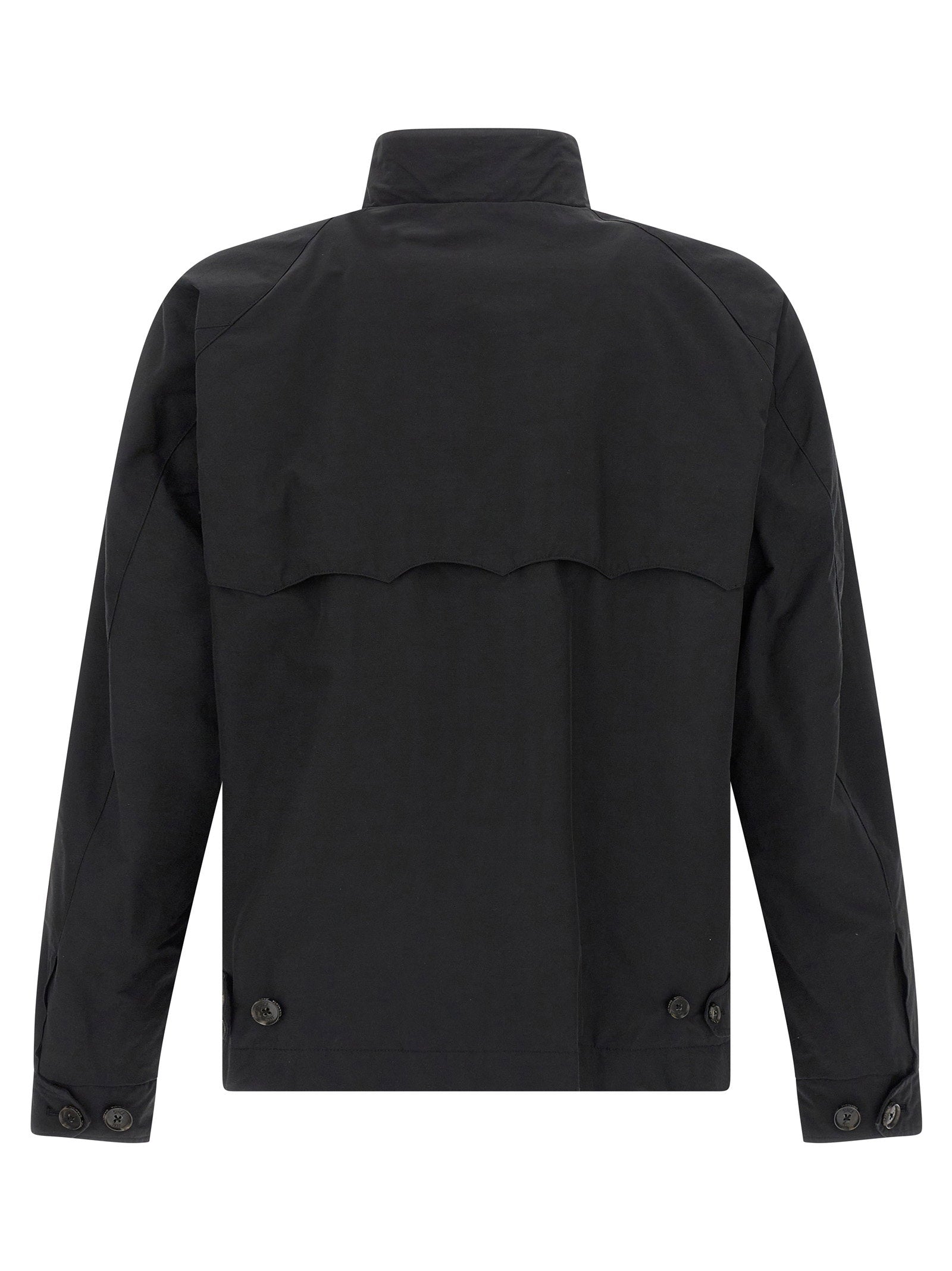 Baracuta G4 jack zwart, achteraanzicht met yoke op de rug