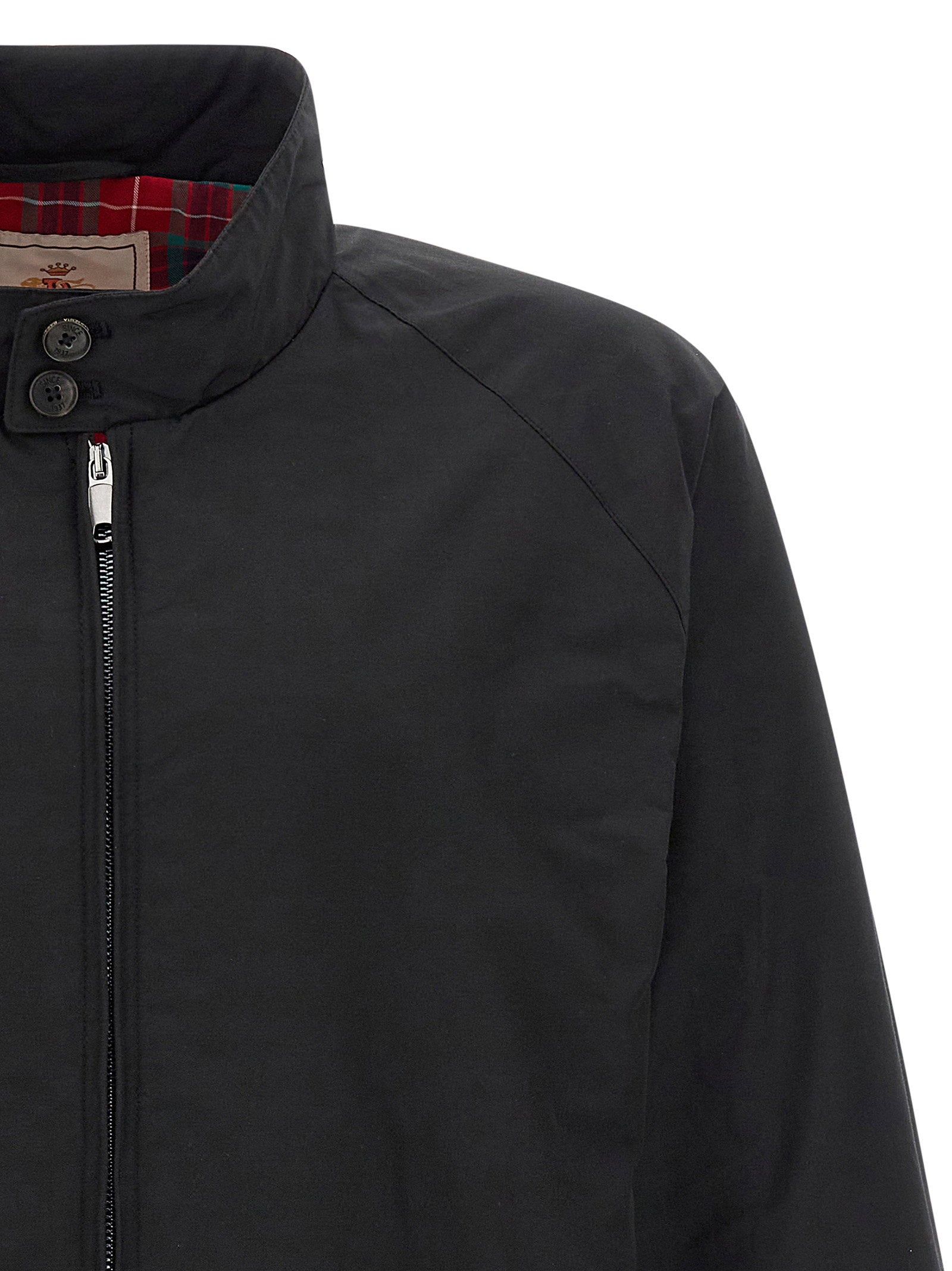 Baracuta G4 jack zwart, detail van de Fraser Tartan voering