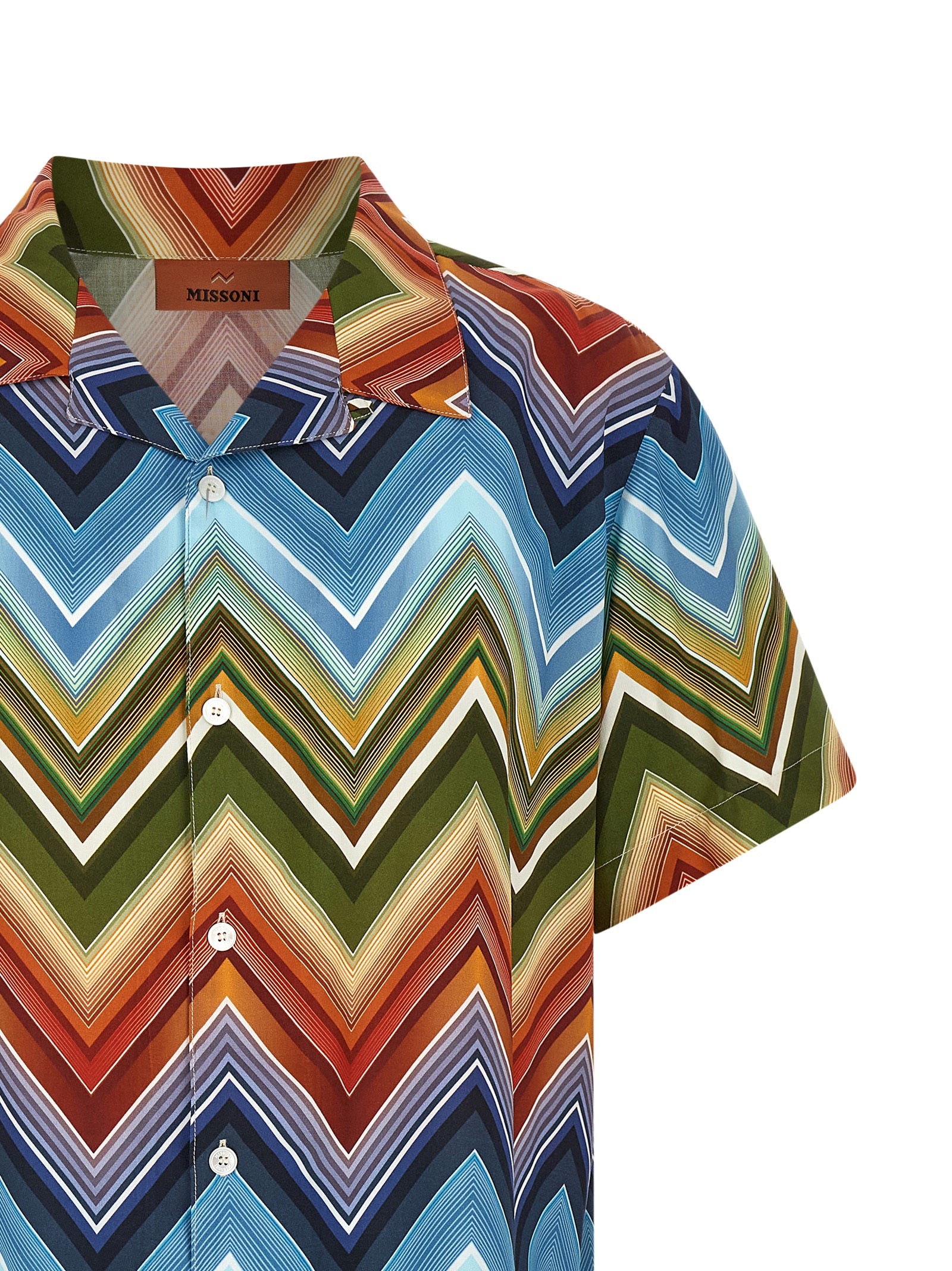 Missoni Viscose Bowling Shirt Macro Zigzag Multicolour-thumbmail-3