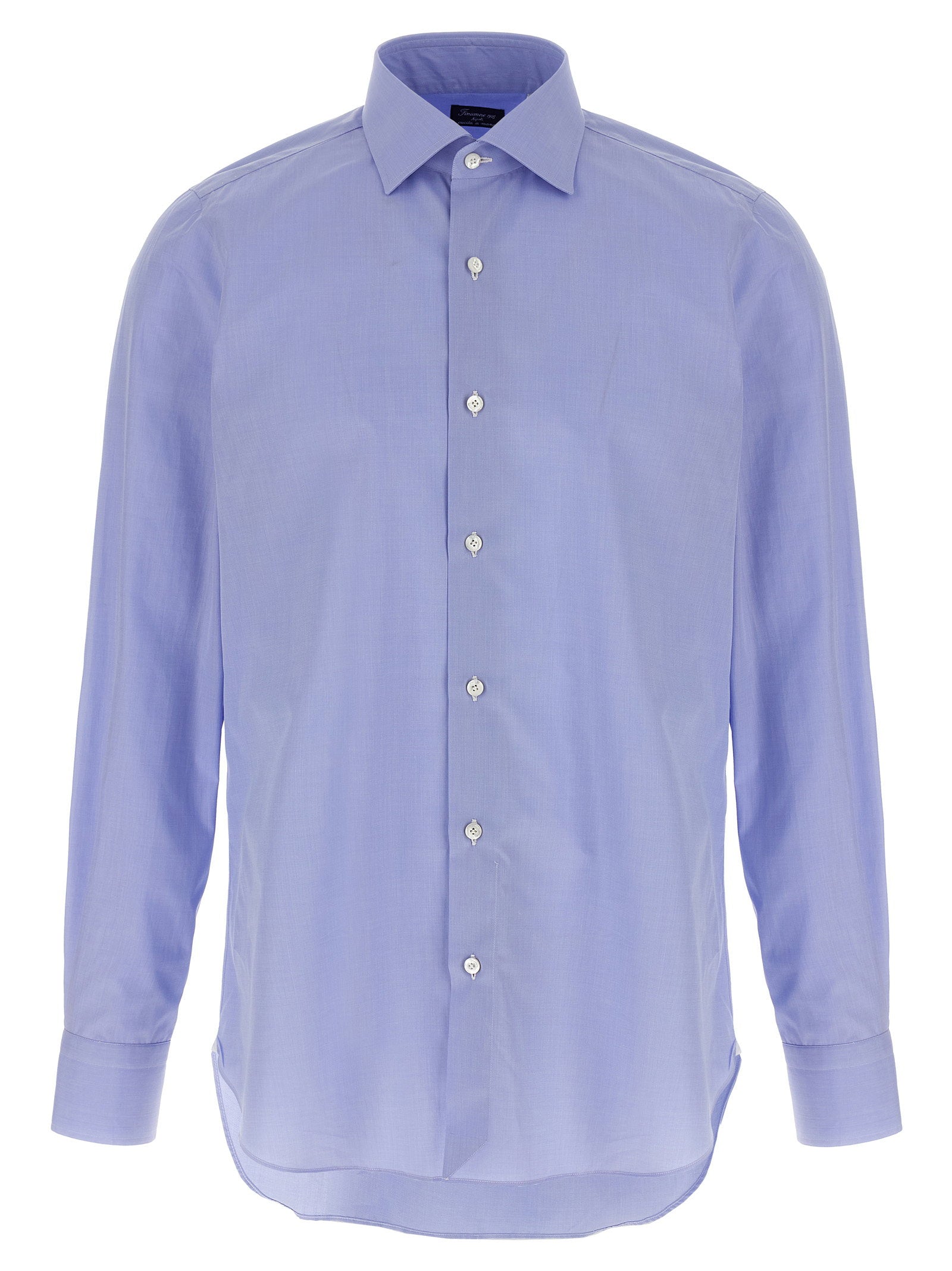 Finamore Napoli Overhemd Blauw Shirts Finamore