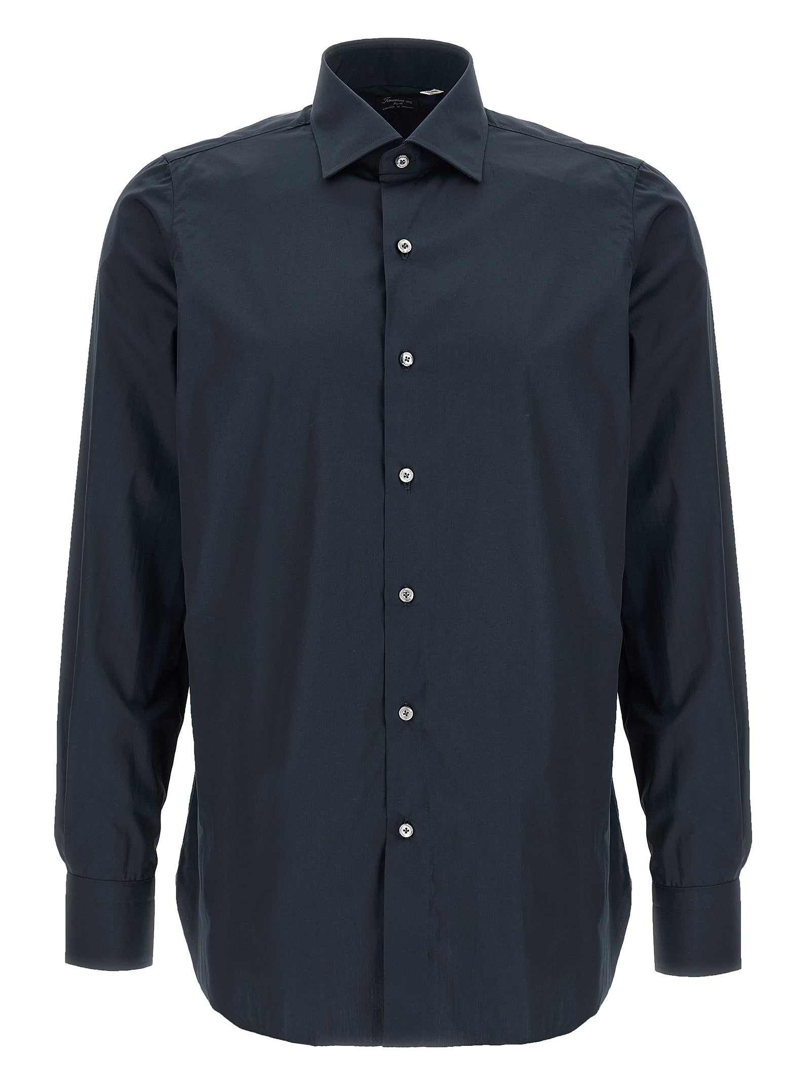 Finamore 1925 Napoli Cotton Poplin Shirt Navy