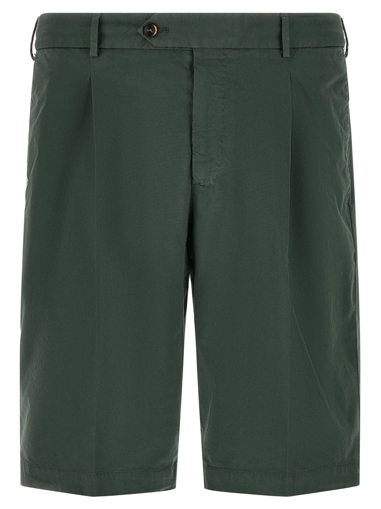 PT Torino Bermuda Short met Plooien Donkergroen