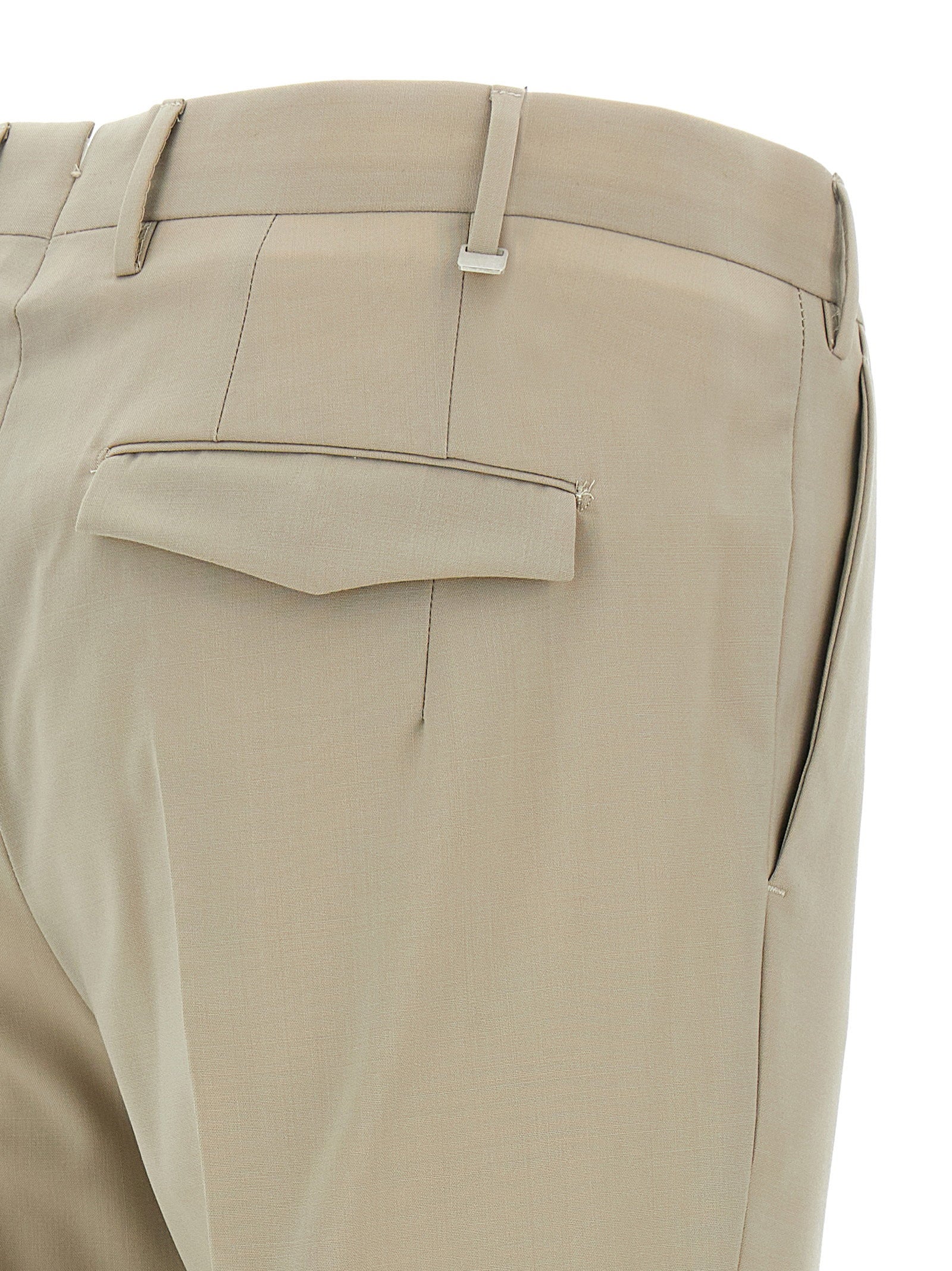 PT Torino Master Four-Season Wollen Pantalon met Omslag Beige-thumbmail-4
