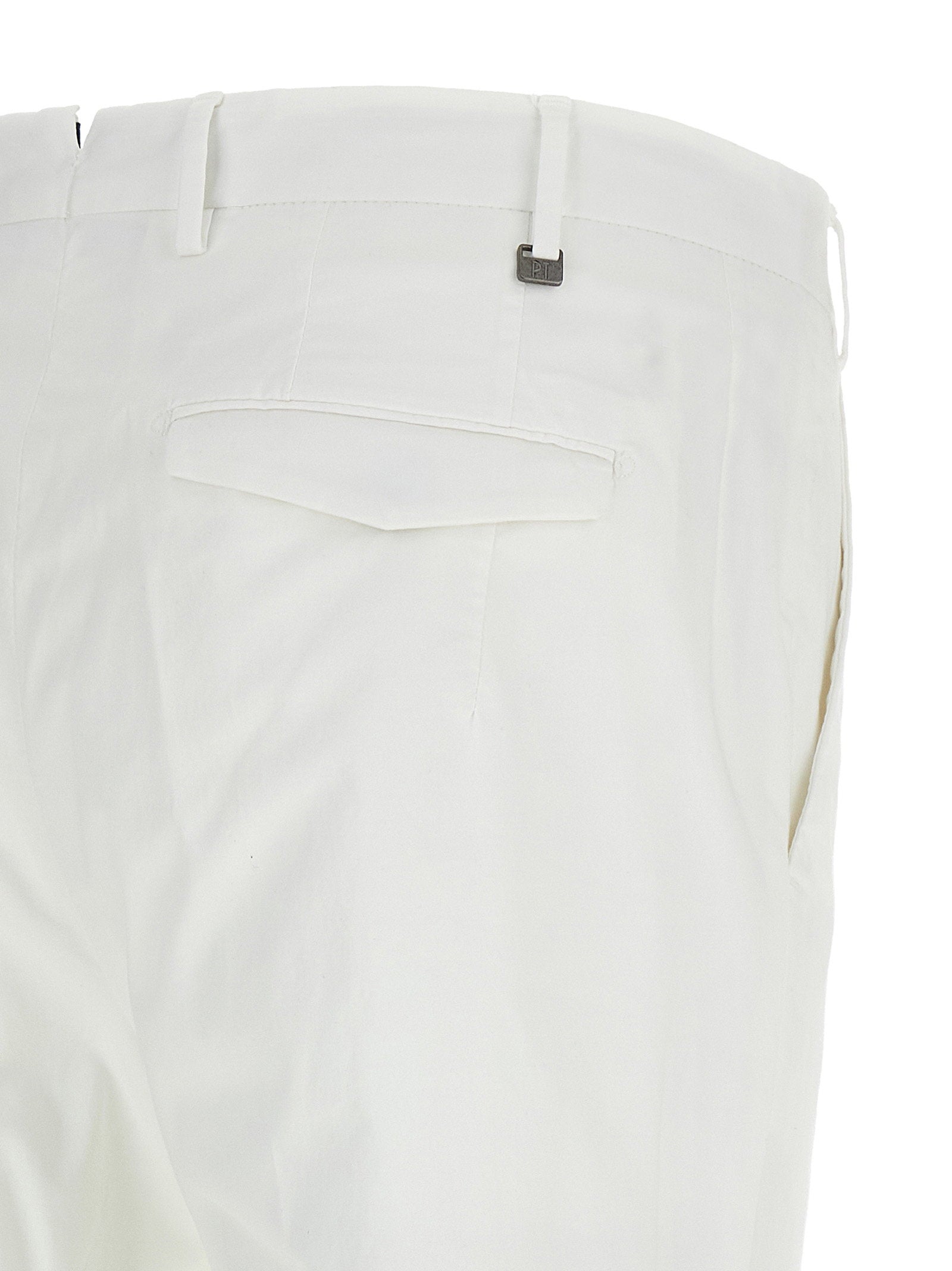 PT Torino Master Stretch Cotton Gabardine Pantalon in Wit-thumbmail-4