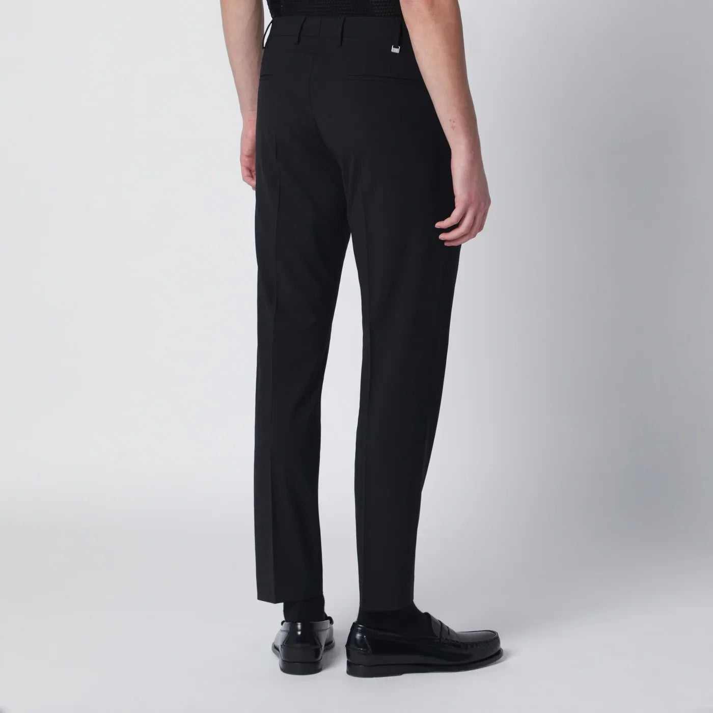 PT Torino B-Stretch Wollen Pantalon met Elastaan in Zwart-thumbmail-2