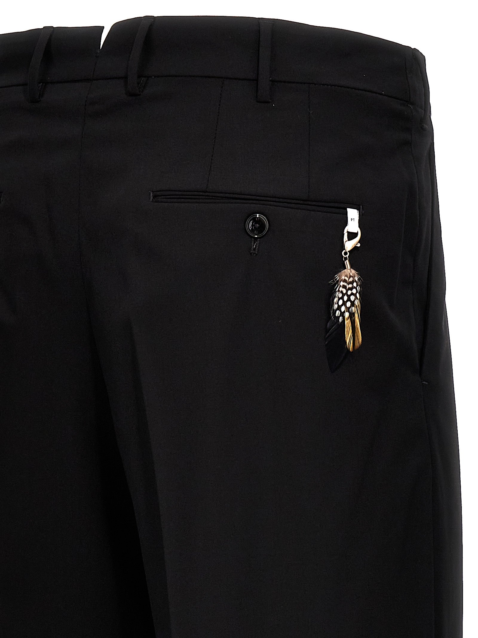 PT Torino Dodici Wool Trousers Black-4