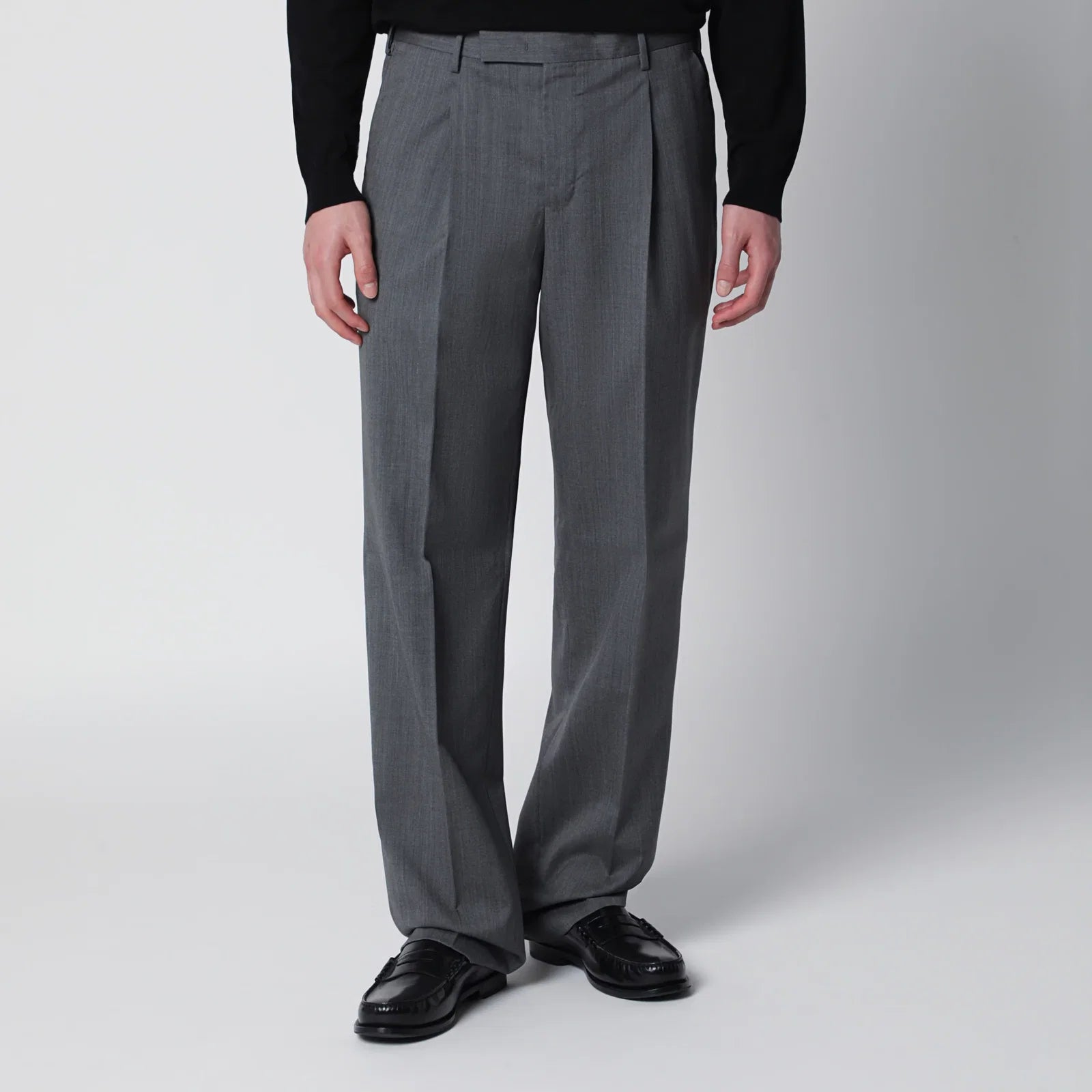 PT Torino Grey Pants in Virgin Wool Trousers PT Torino