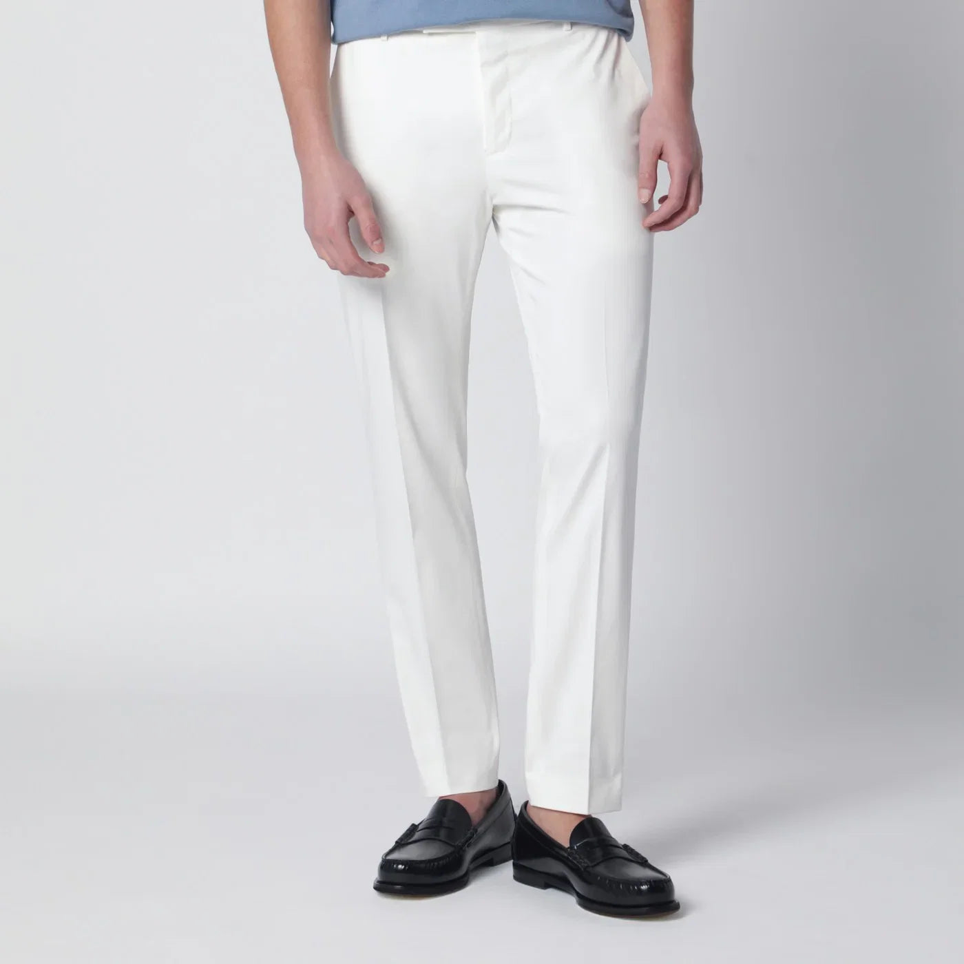 PT Torino White slim-fit cotton-blend trousers Trousers PT Torino