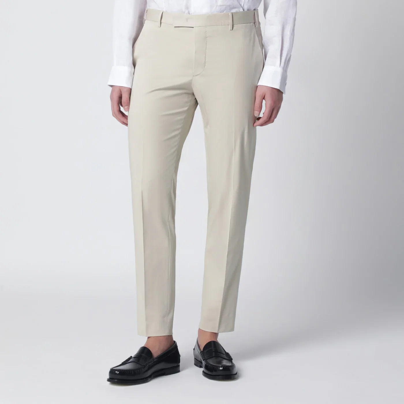 PT Torino Beige slim-fit cotton-blend trousers Trousers PT Torino