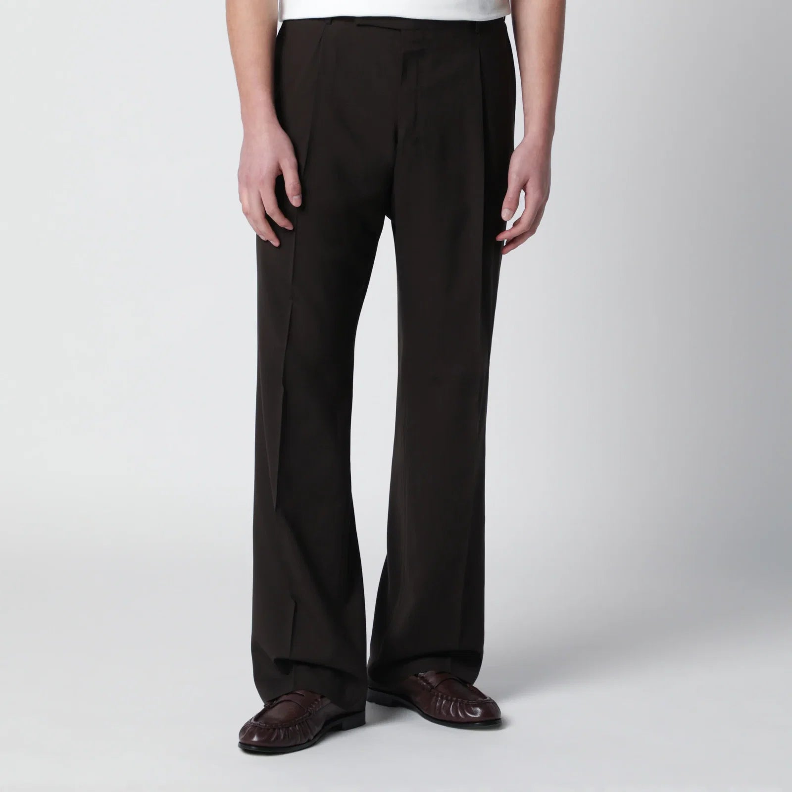 PT Torino Brown wool trousers Trousers PT Torino