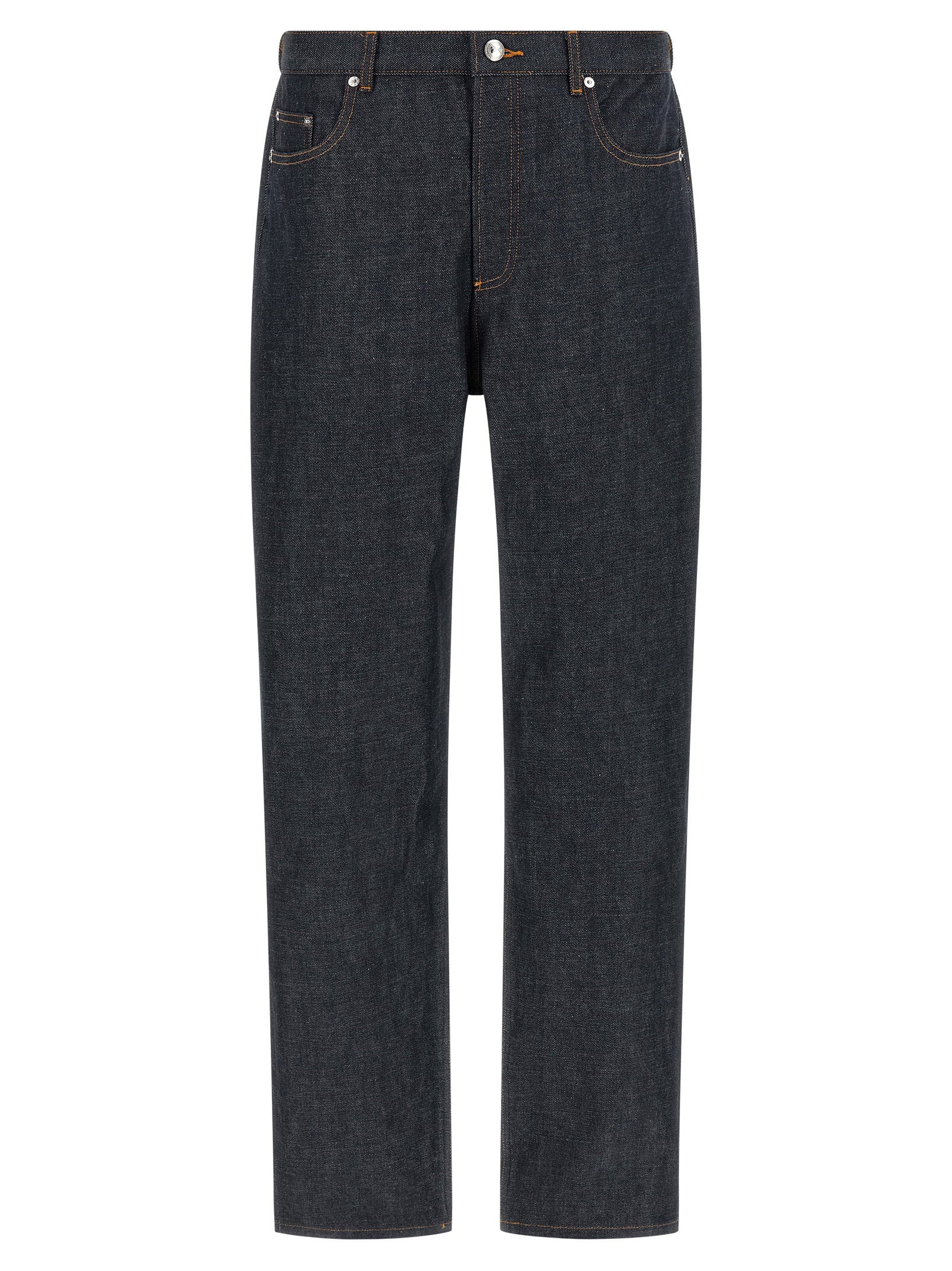 A.P.C. Fairfax jeans in indigo raw denim, vooraanzicht met wijde rechte pijp