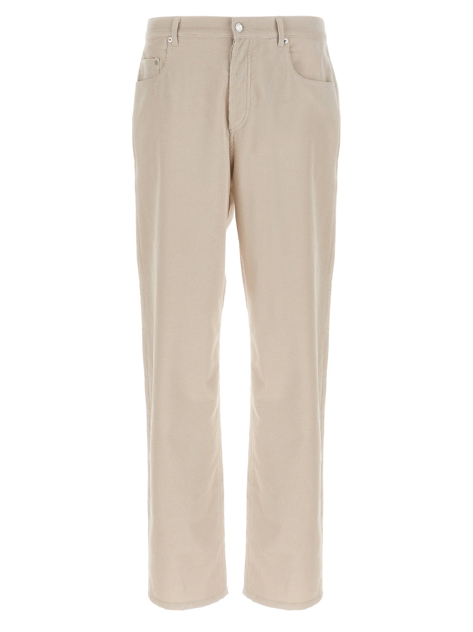 A.P.C. Fairfax beige corduroy broek, vooraanzicht