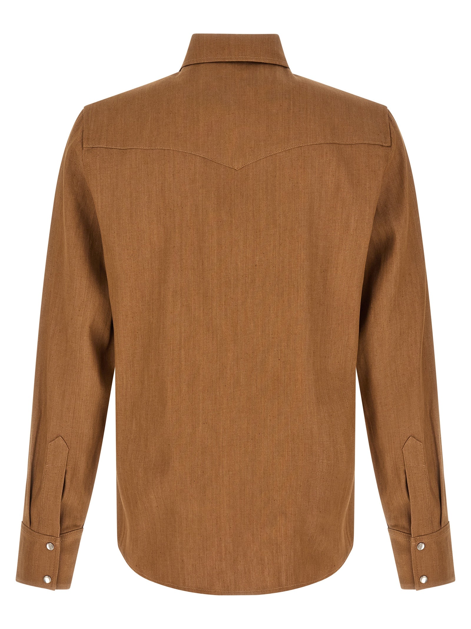 A.P.C. cognac denim overhemd achterzijde