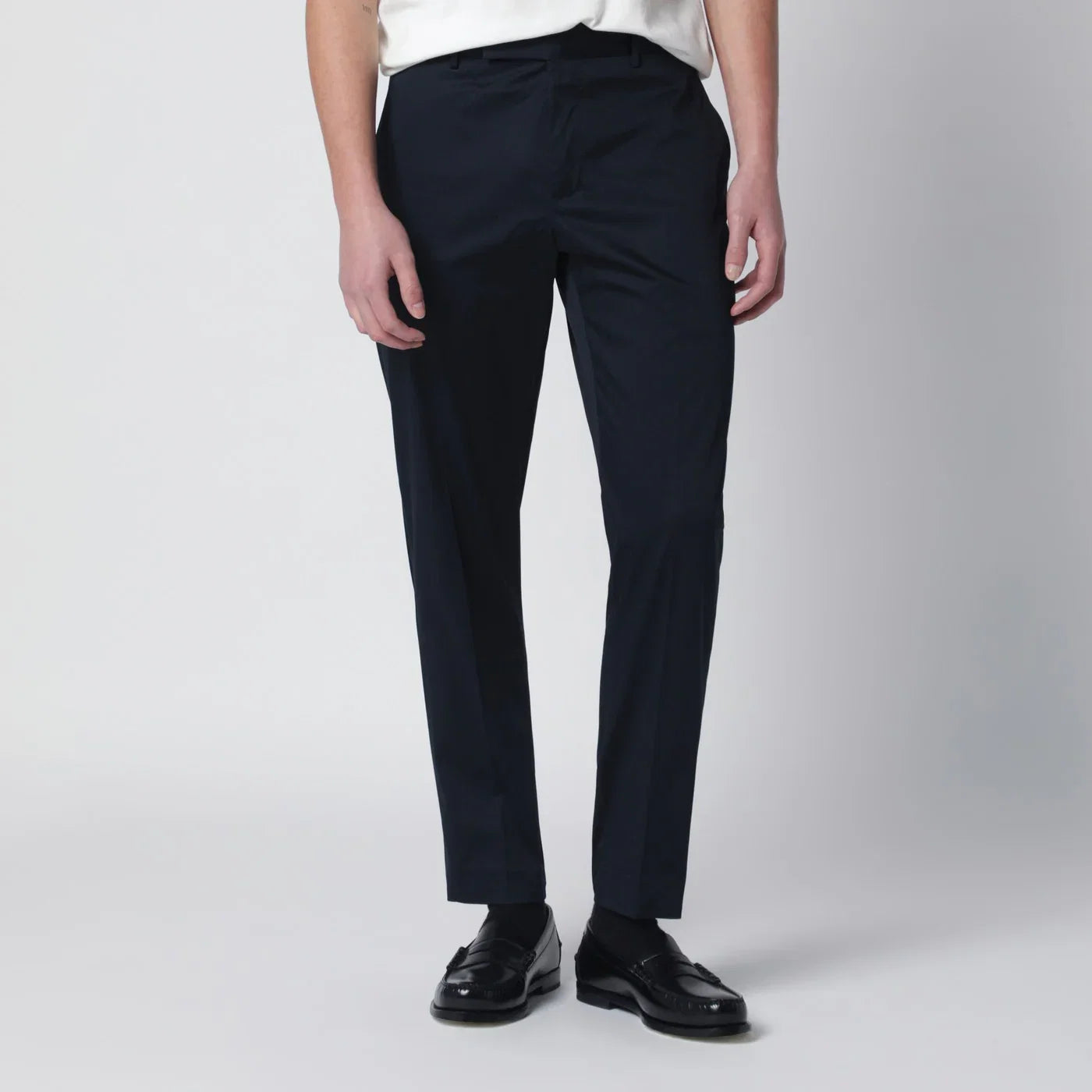PT Torino Blue cotton-blend trousers Trousers PT Torino