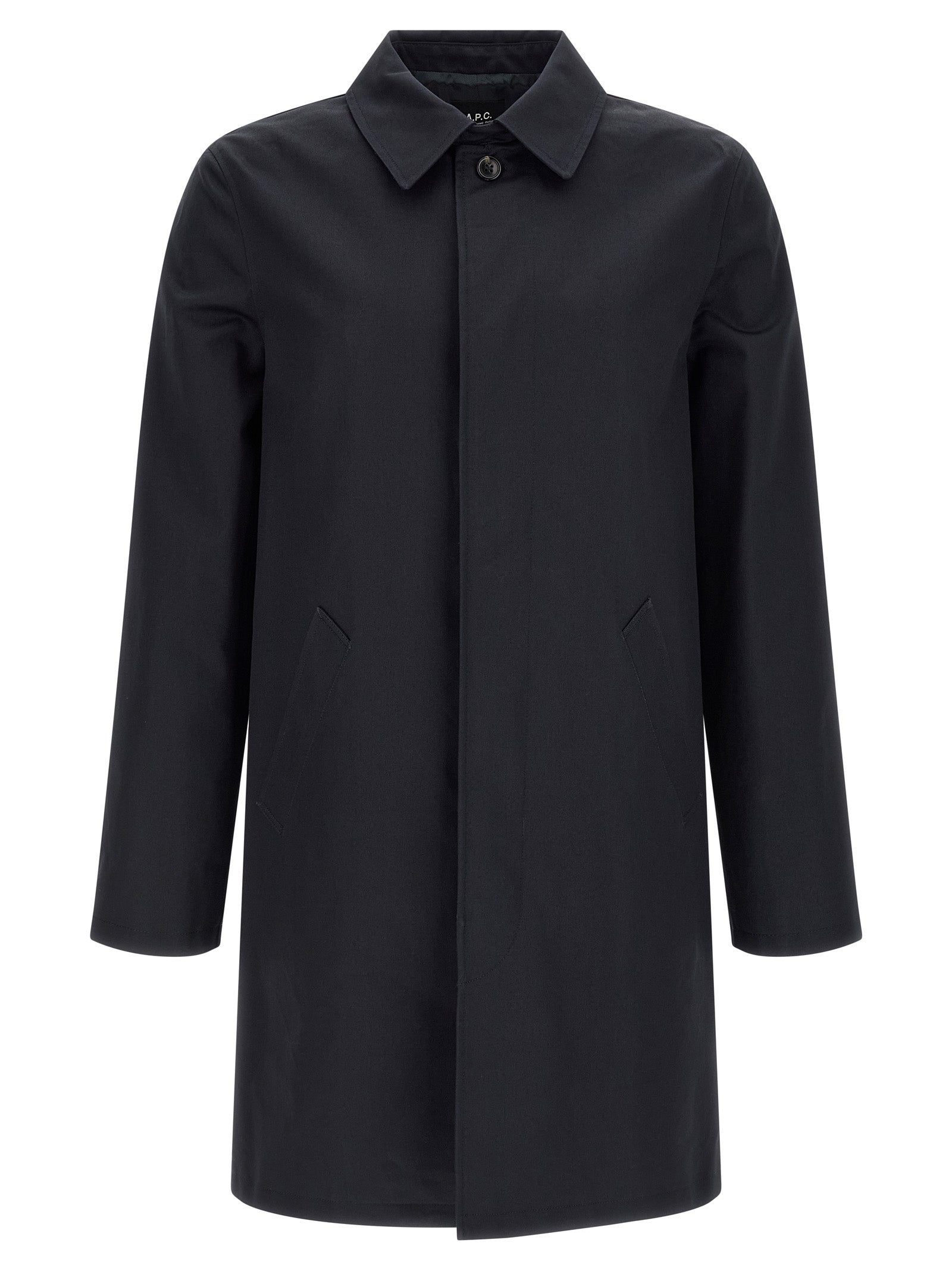 A.P.C. Mac Ville Water-Repellent Trench Coat Black
