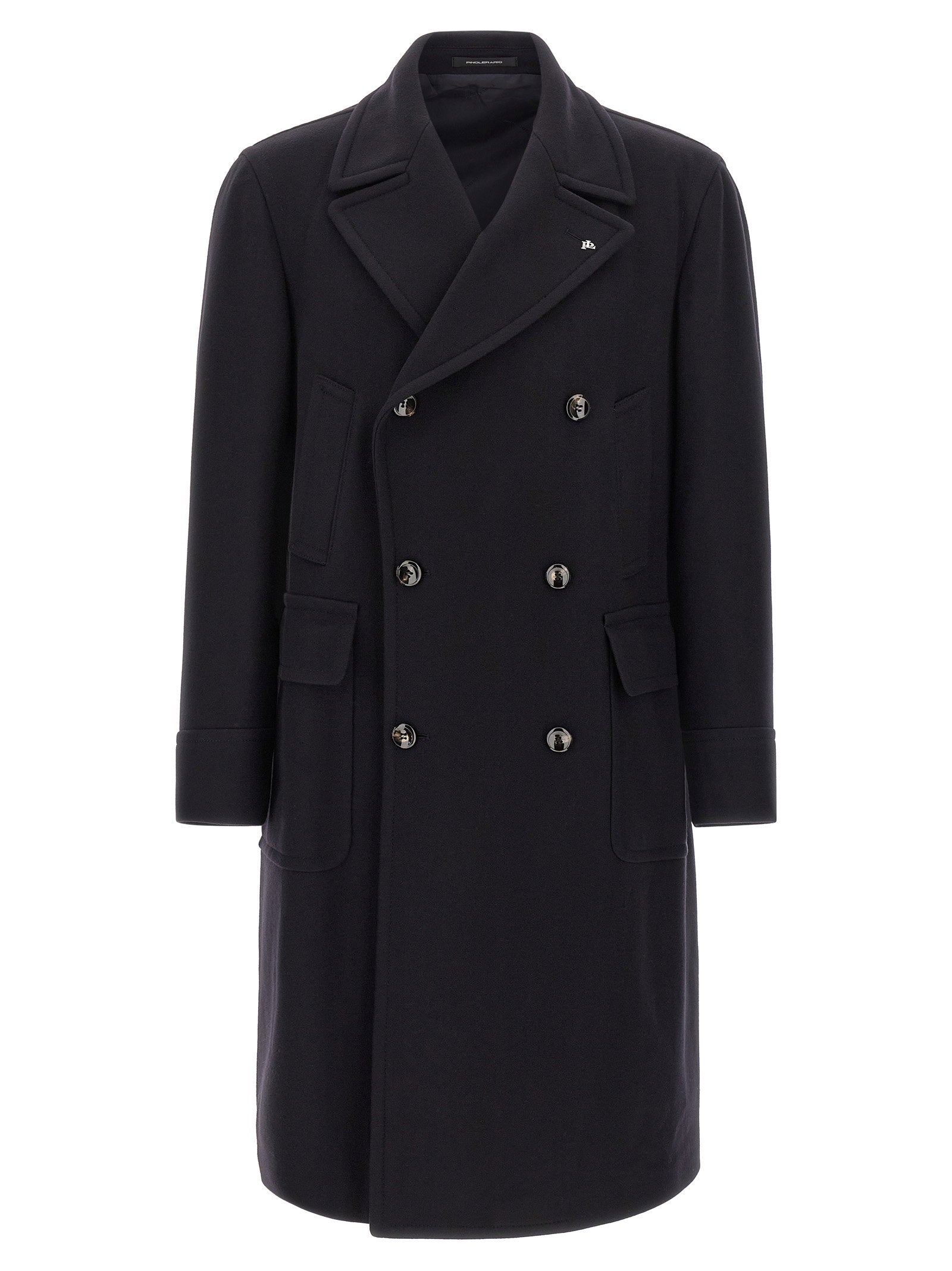Tagliatore Sherry Double-Breasted Wool-Cashmere Coat Black Coats Tagliatore