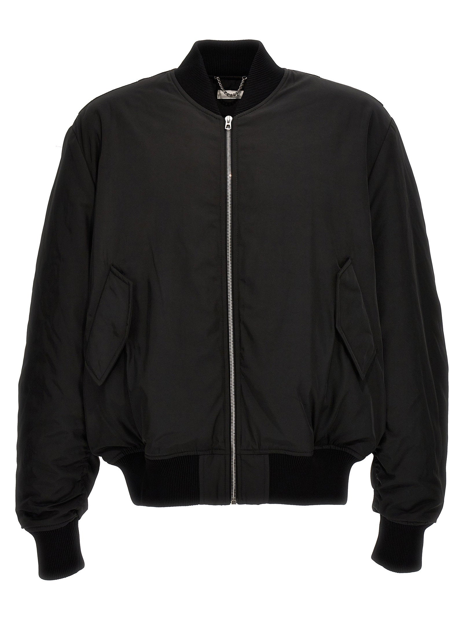 1989 Studio zwarte nylon bomberjack, vooraanzicht