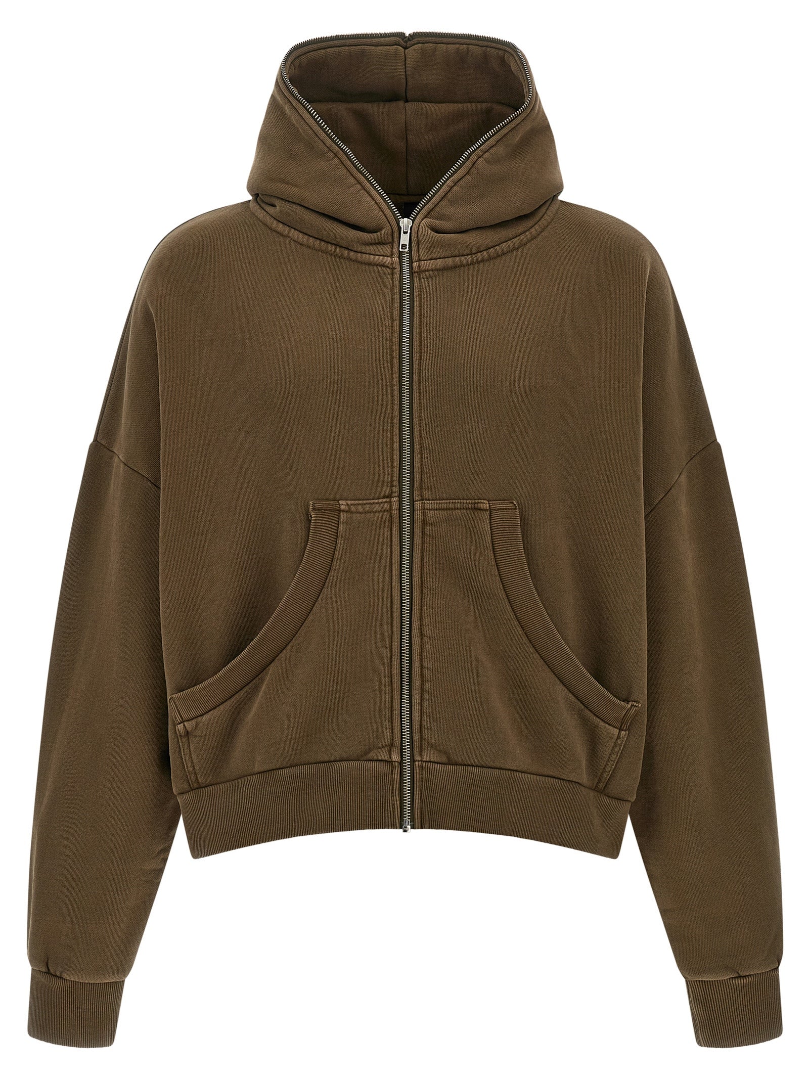 Entire Studios Eternal Zip Washed Hoodie Brown