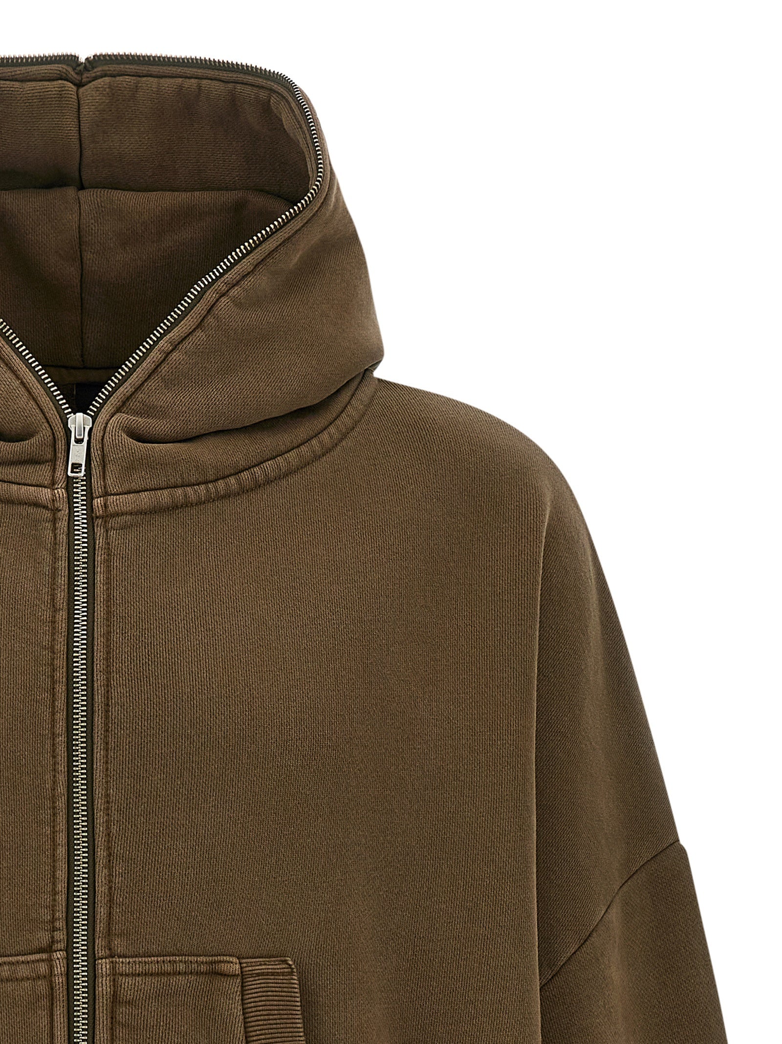 Entire Studios Eternal Zip Washed Hoodie Brown Topwear Entire Studios