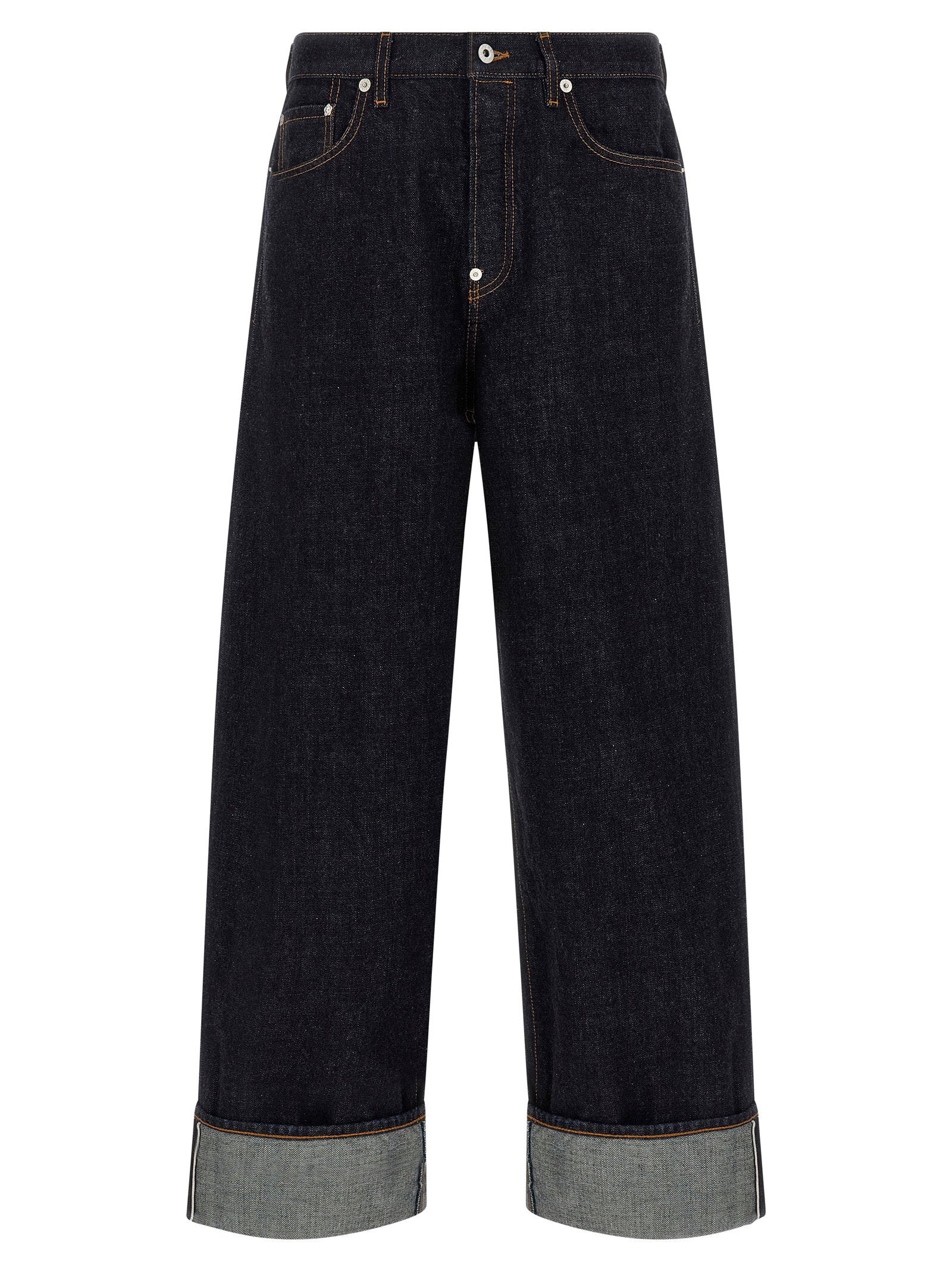 Kenzo Turn Up jeans donkerblauw - vooraanzicht met omgeslagen zoom