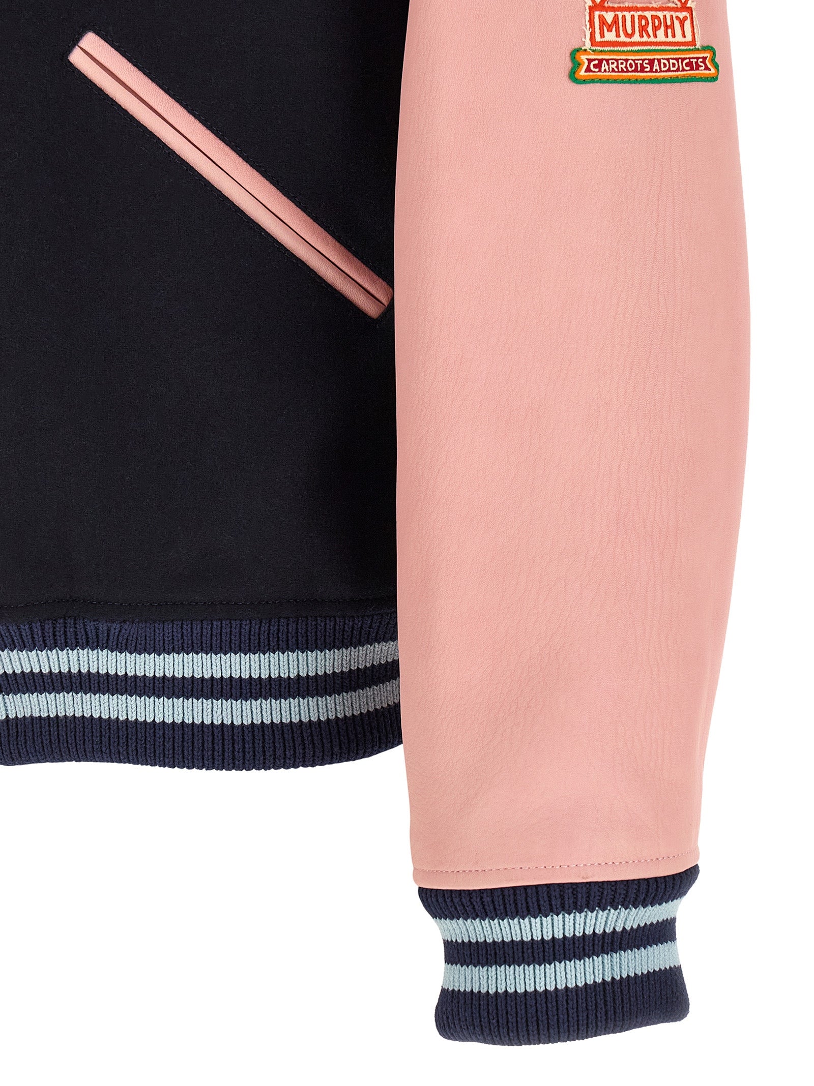 Kenzo Badges Embroidered Varsity Jacket Black Pink-thumbmail-4