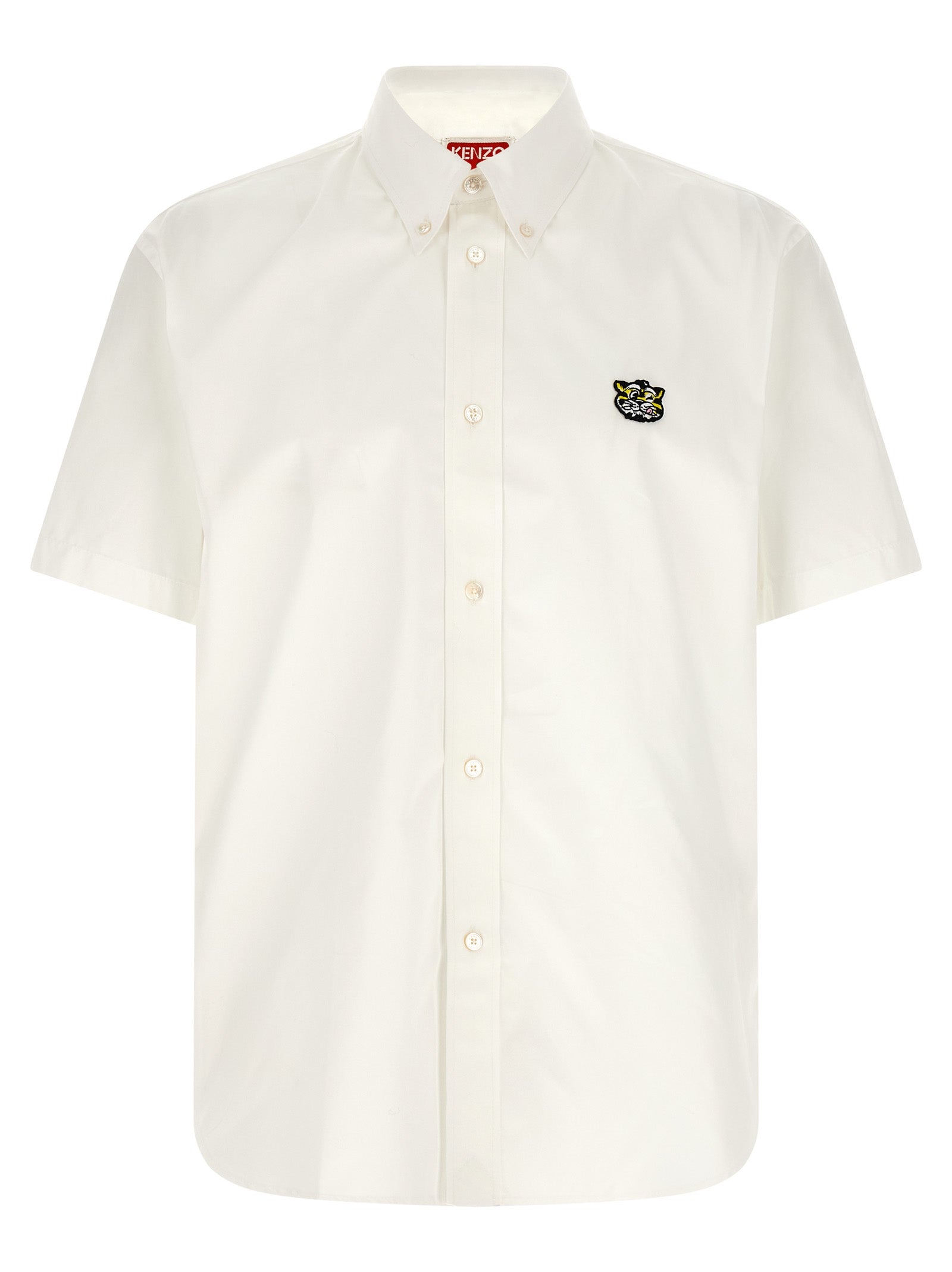 Kenzo Wild Tiger Crest Short Sleeve Shirt White