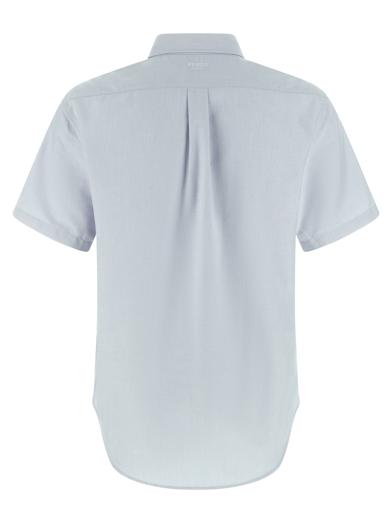 Kenzo Boke Flower Crest Oxford Shirt Short Sleeve Clear Blue-thumbmail-2