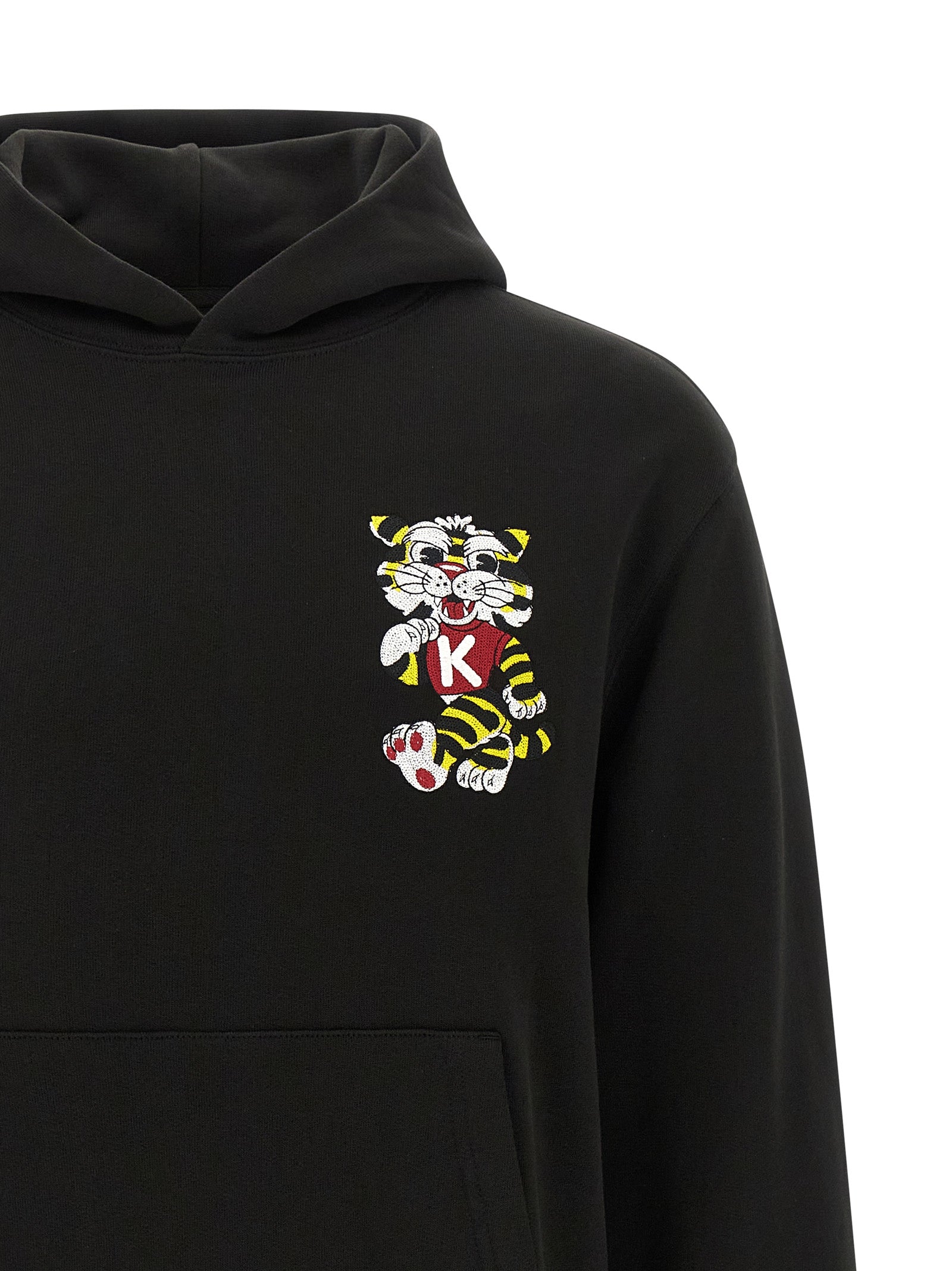Kenzo KENZO Wild Tiger Embroidered Hoodie in Cotton Black-thumbmail-3