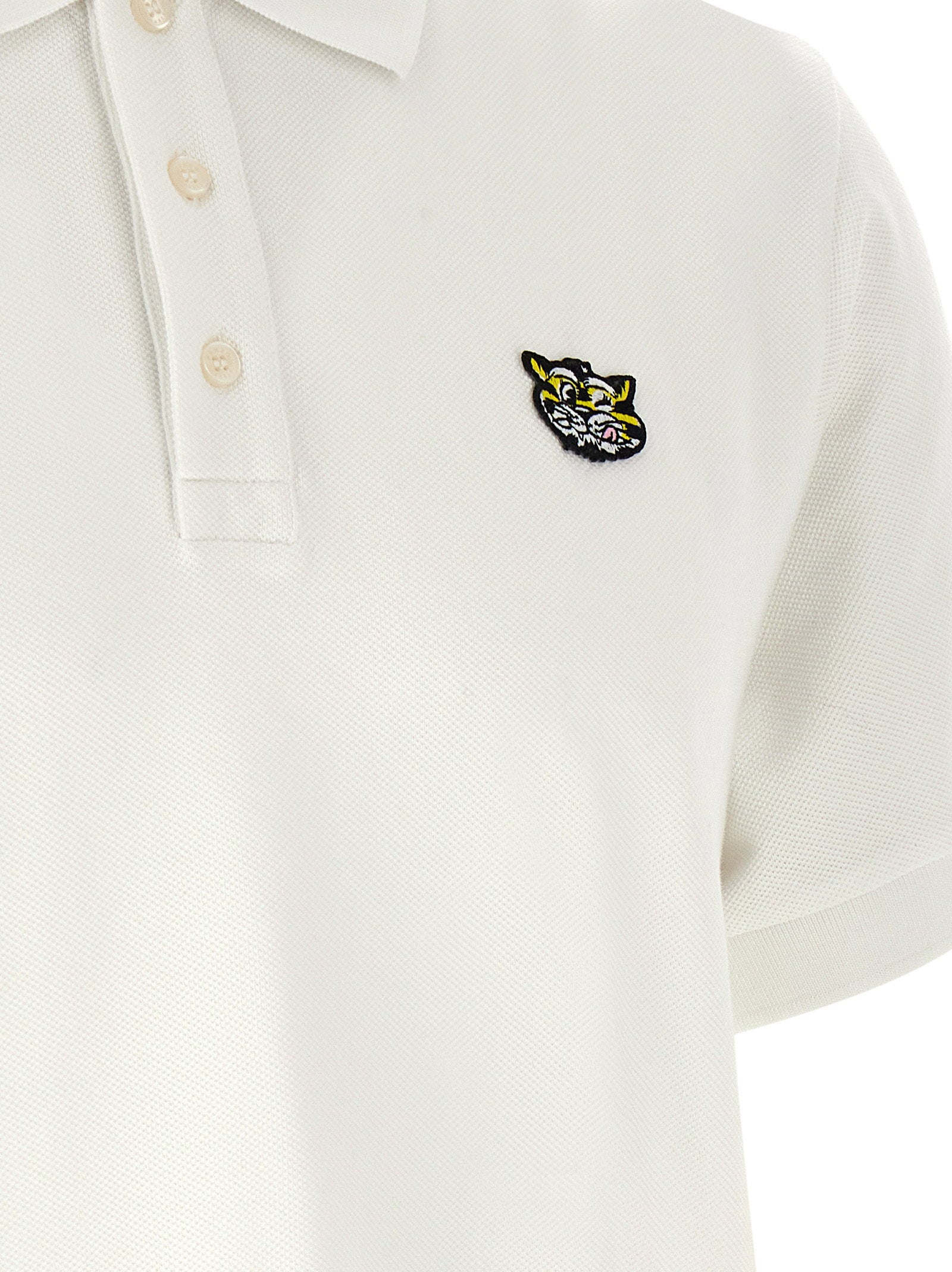 Kenzo Wild Tiger Slim Polo wit, achteraanzicht
