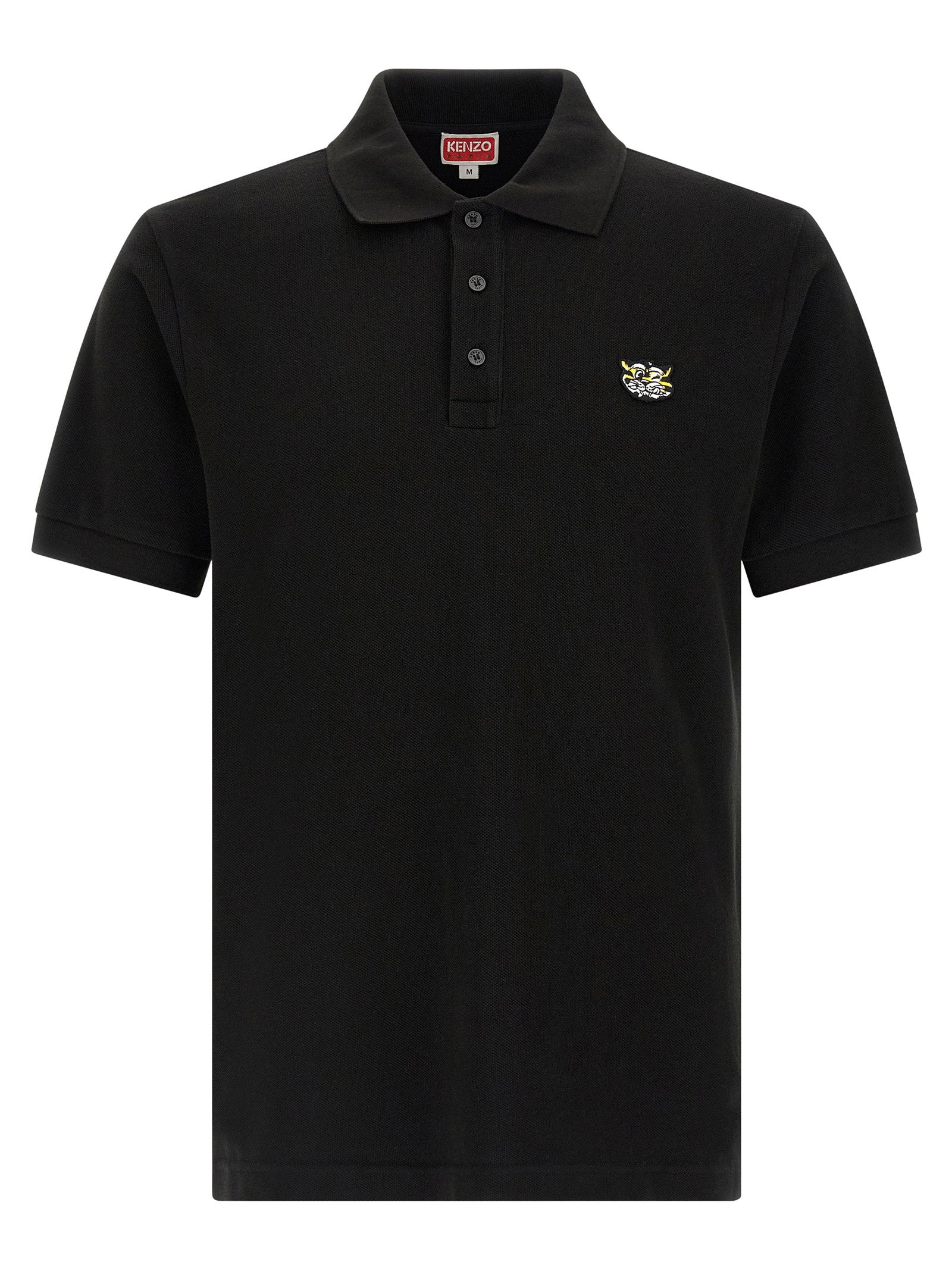 Kenzo Wild Tiger Piqué Polo Zwart Shirts Kenzo