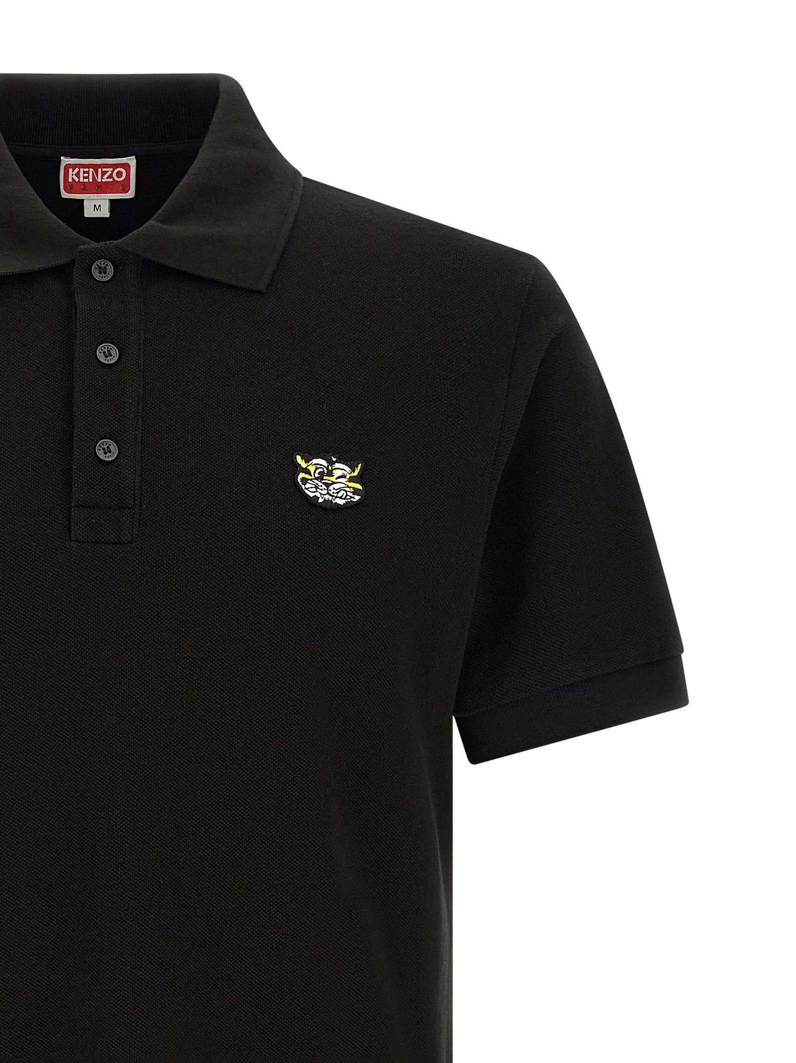 Kenzo Wild Tiger Piqué Polo Zwart Shirts Kenzo