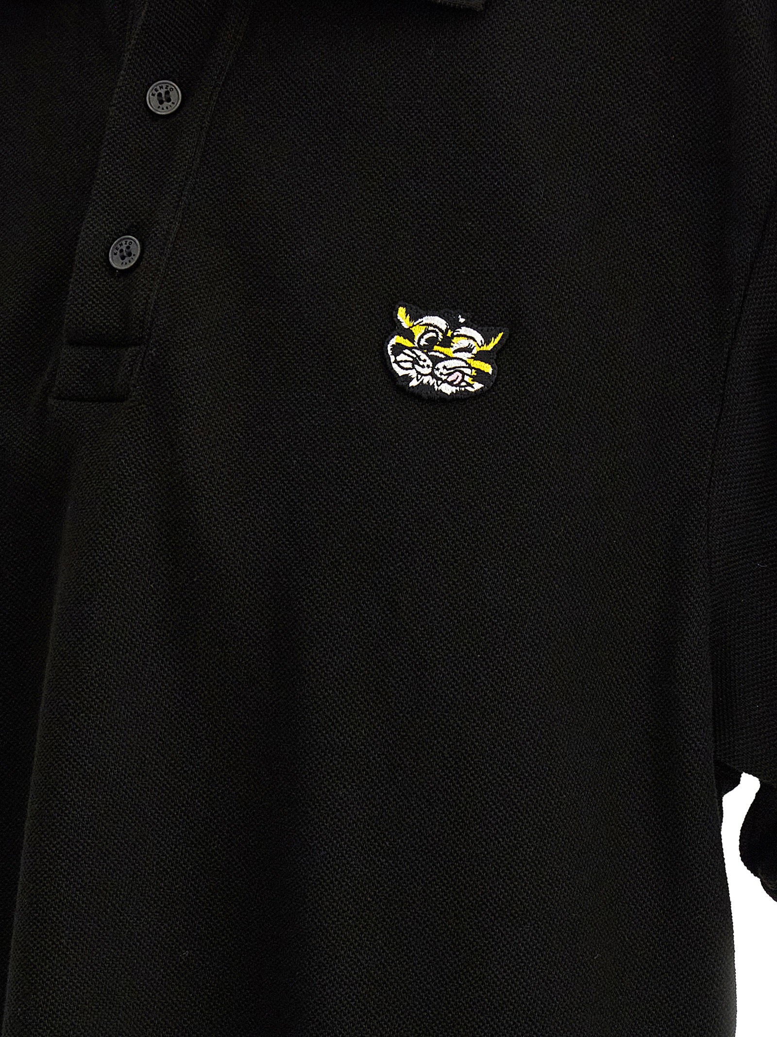 Kenzo Wild Tiger Piqué Polo Zwart Shirts Kenzo