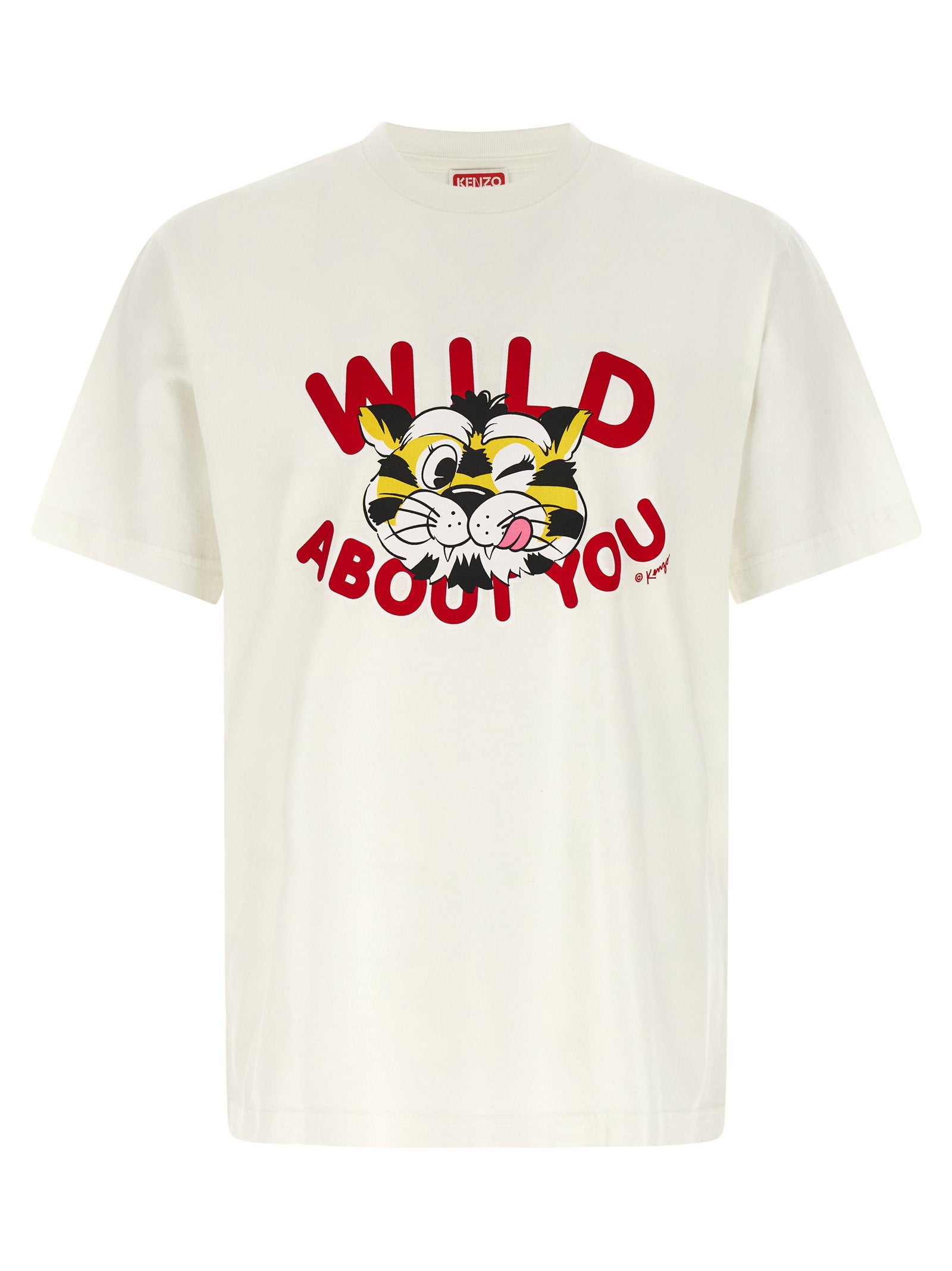 Kenzo Wild Tiger Oversized T-shirt in Cotton Off-White