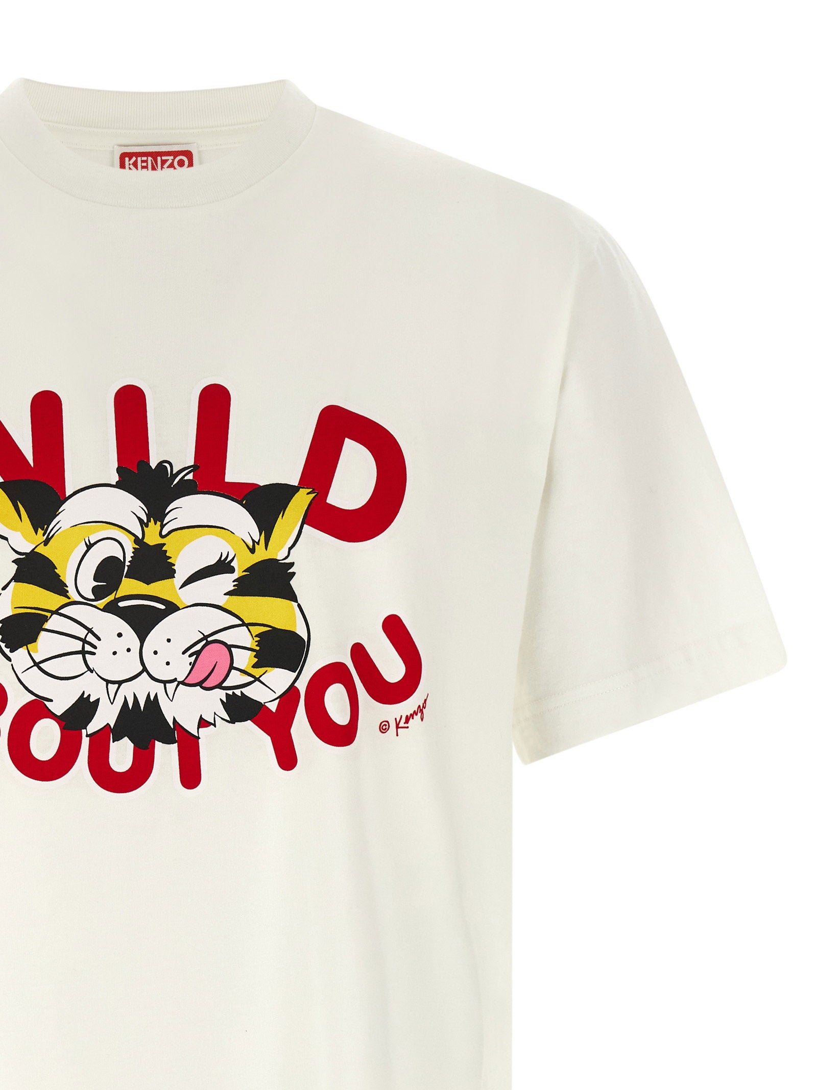 Kenzo Wild Tiger T-shirt gebroken wit, achteraanzicht