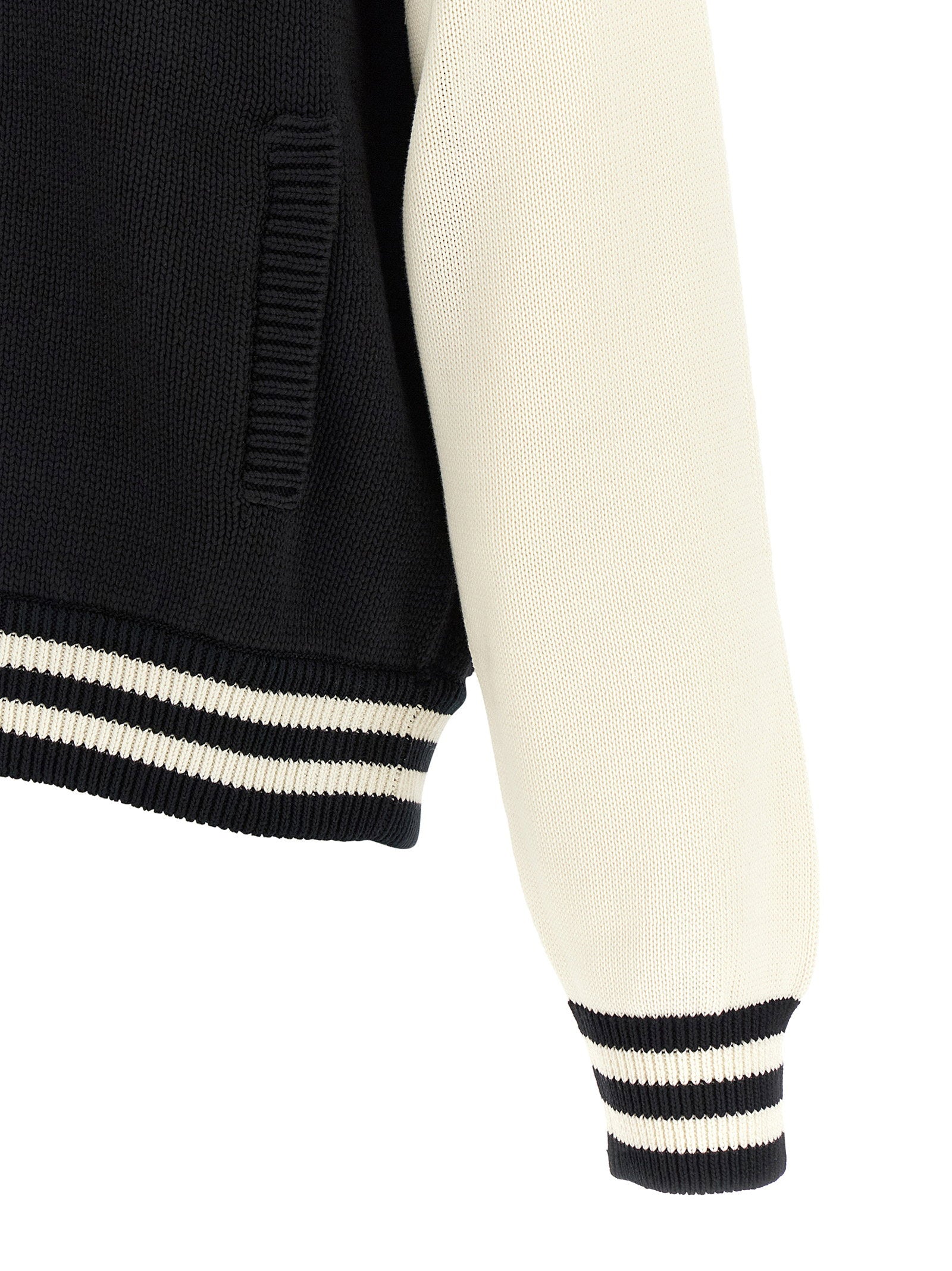 Kenzo Paris Emblem Cardigan Zwart/Crème Topwear Kenzo