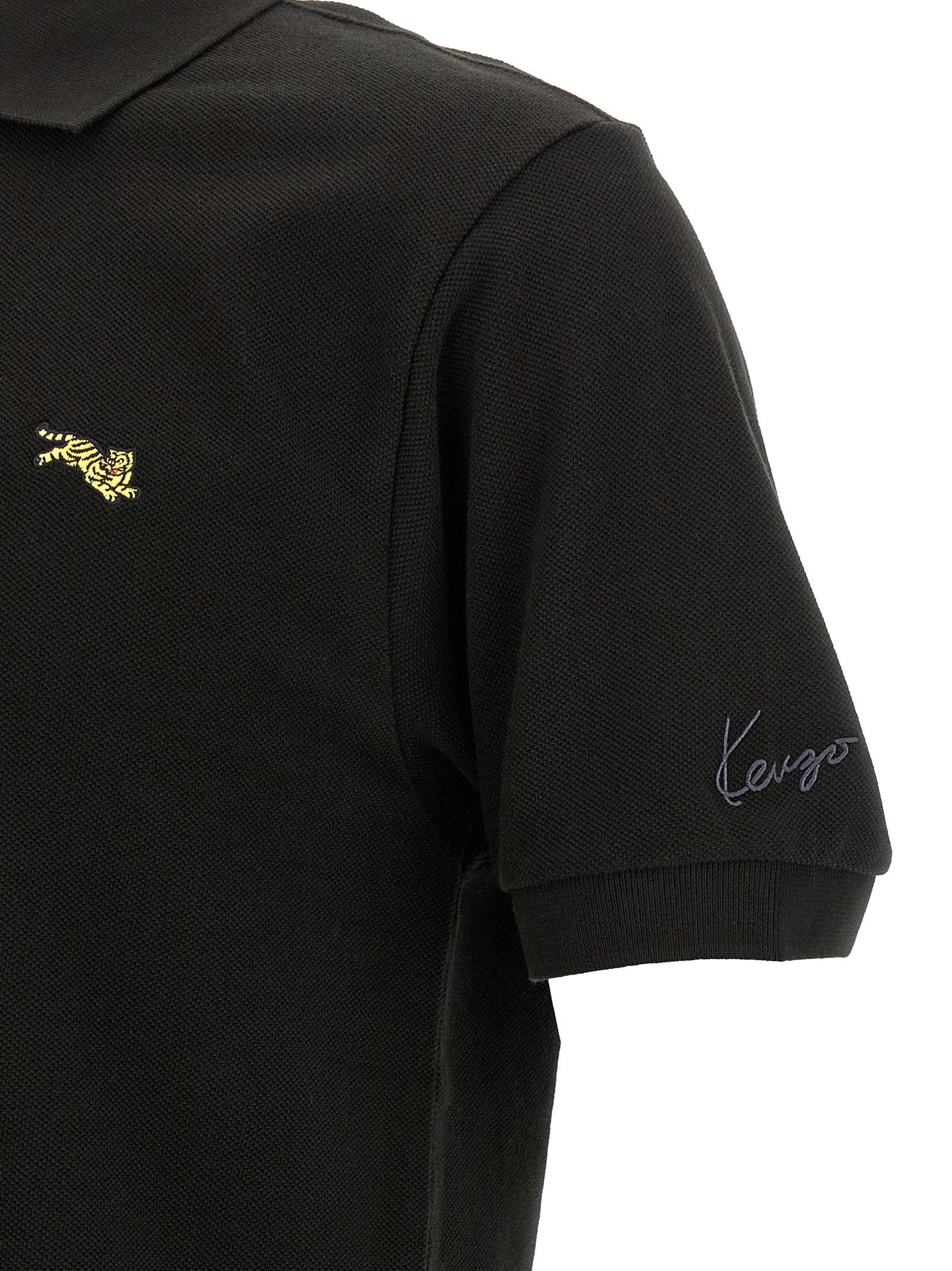 Kenzo Happy Tiger Piqué Polo Zwart-thumbmail-4