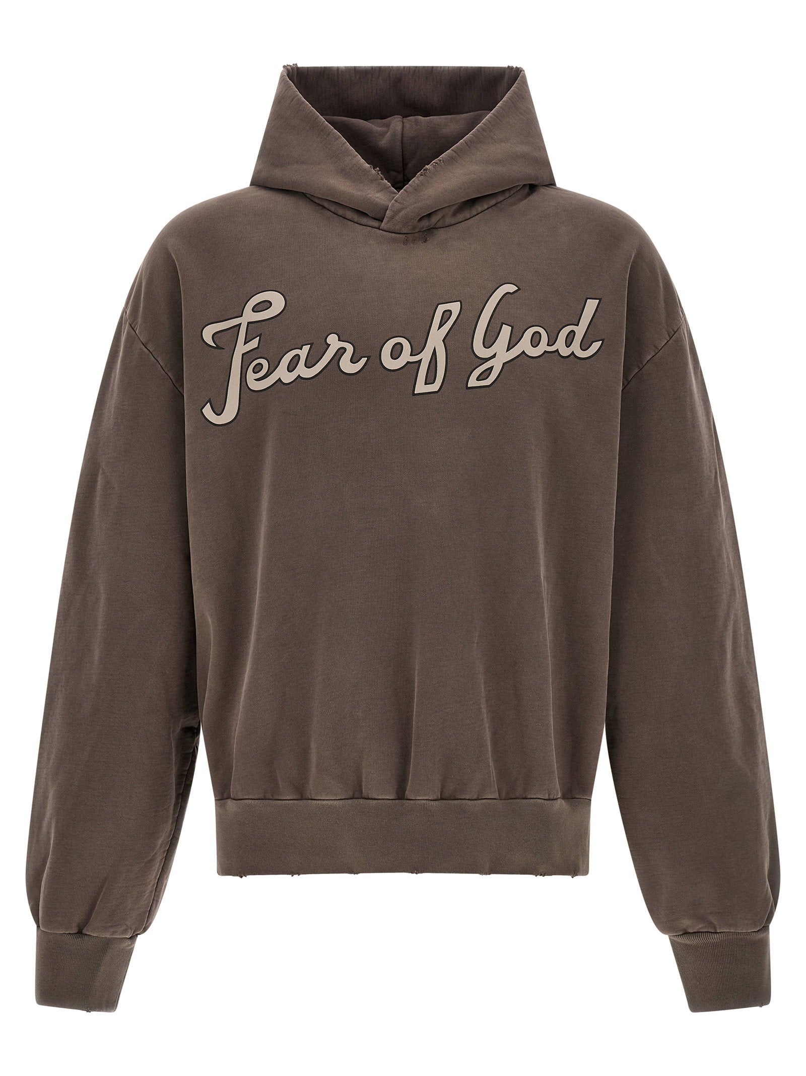 Fear of God 26 Classic Half Raglan Katoenen Hoodie Faded Brown – vooraanzicht
