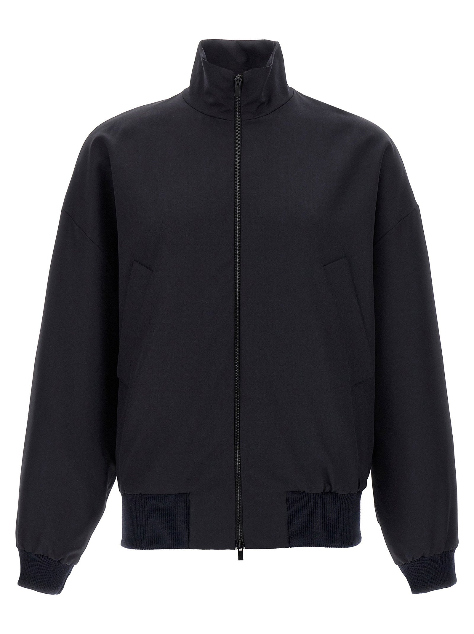 Fear of God Virgin Wool Cupro Lined Track Jacket Zwart Jackets Fear Of God