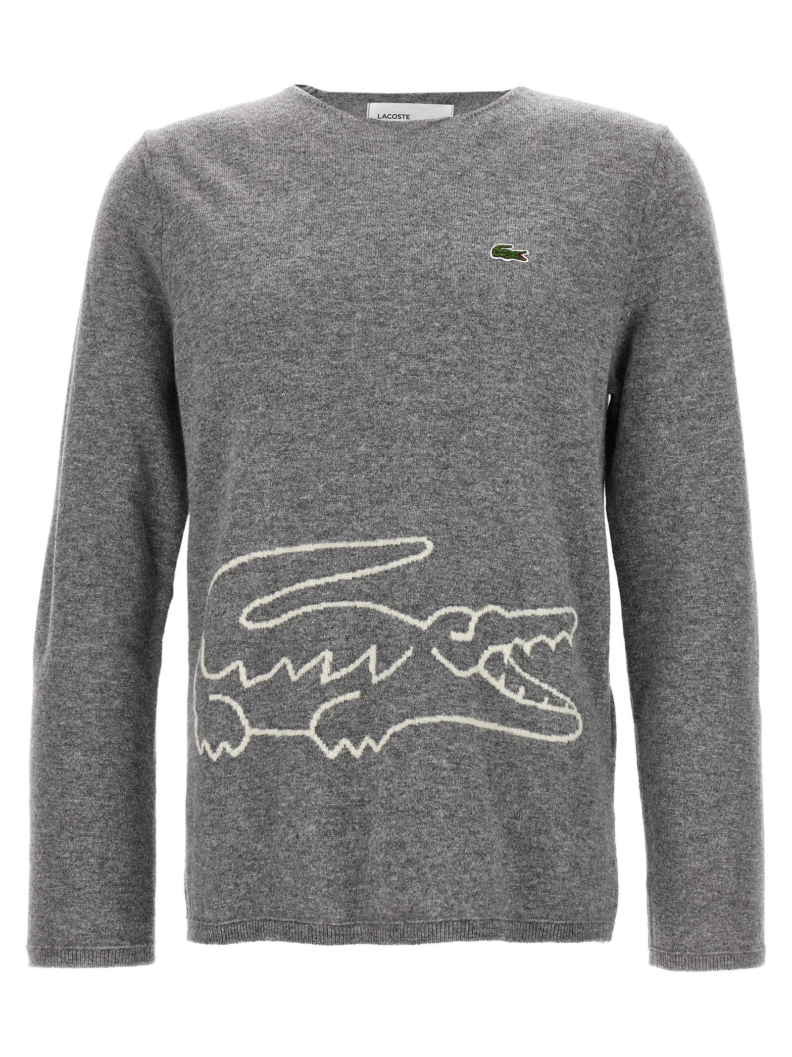 Comme des Garçons SHIRT x Lacoste Intarsia-Knit Wool Sweater Grey