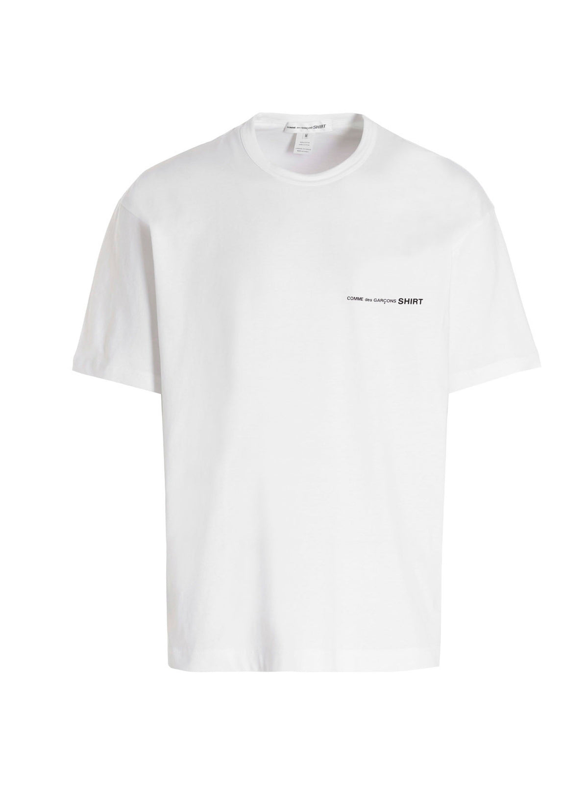 Wit Comme des Garçons Shirt T-shirt met woordmerk op de linkerborst