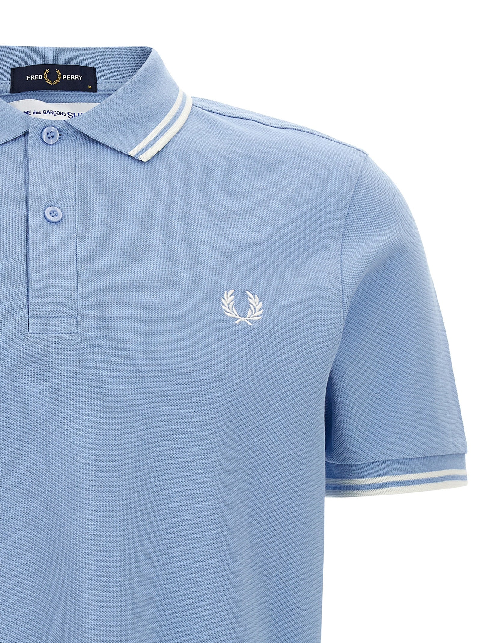 Comme des Garçons SHIRT x Fred Perry Strong Will Polo Shirt Light Blue-thumbmail-3